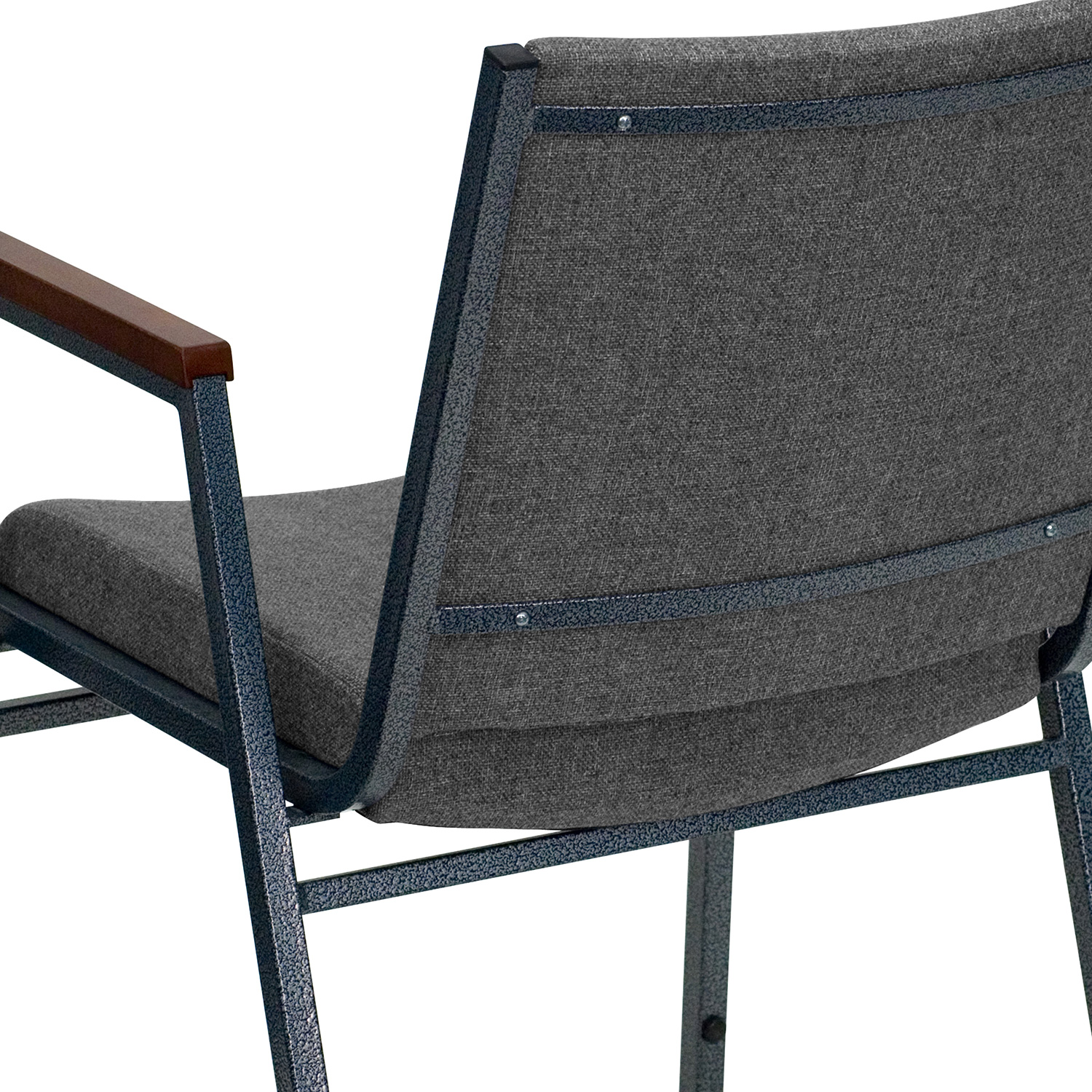BLNK HERCULES Series Fabric Heavy Duty Stack Chair with Arms - Gray