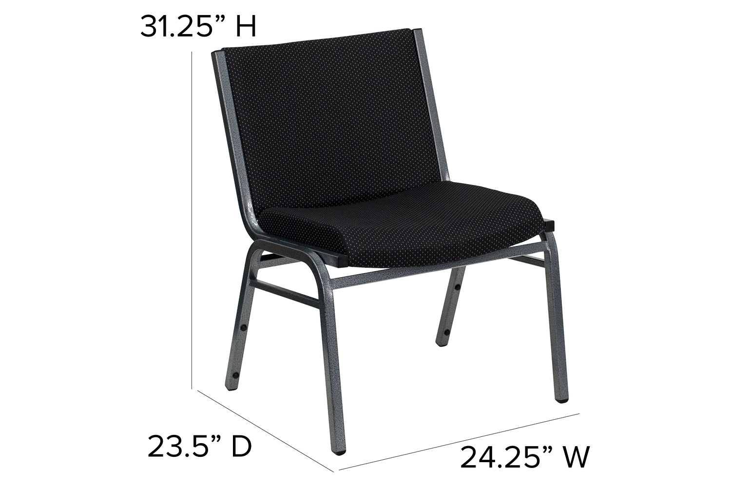 BLNK HERCULES Series Fabric Stack Chair - Black