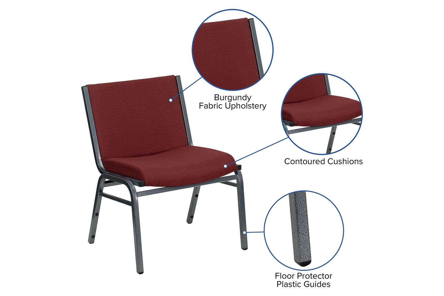 BLNK HERCULES Series Fabric Stack Chair - Burgundy