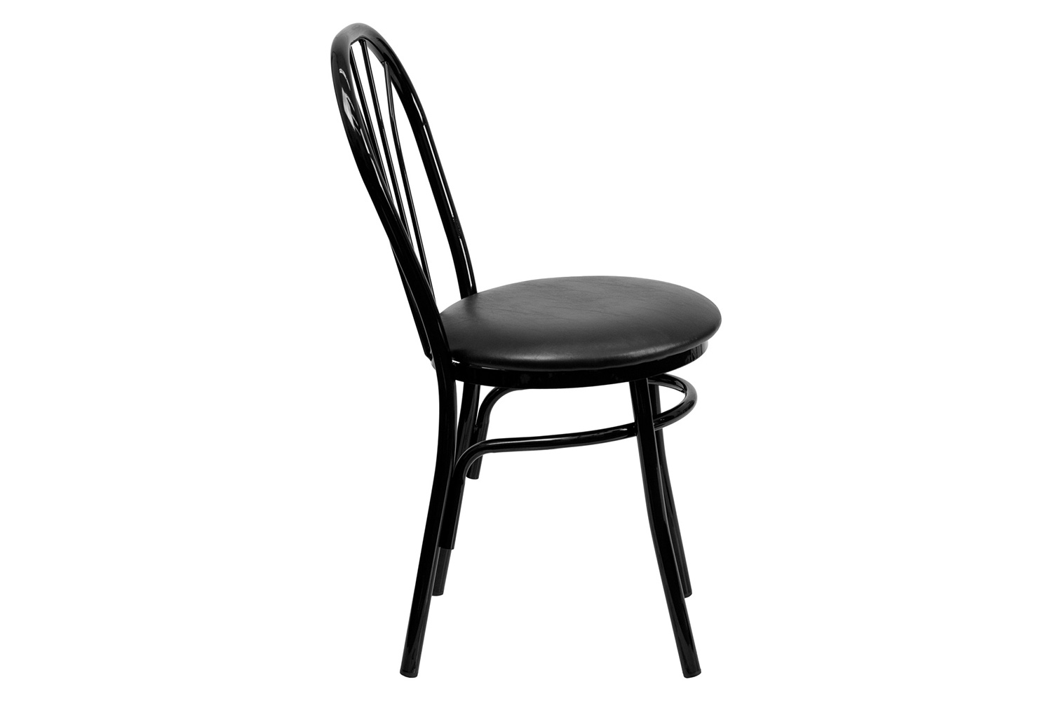 BLNK HERCULES Series Vinyl Fan Back Metal Chair - Black