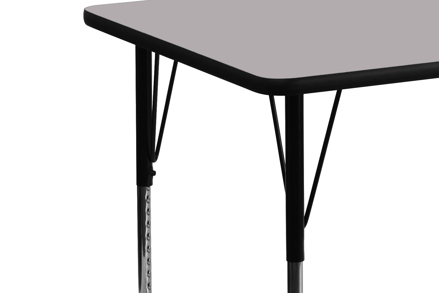BLNK Wren Rectangular Thermal Laminate Activity Table - Gray, 24"W x 48"L, with Standard Height Adjustable Legs