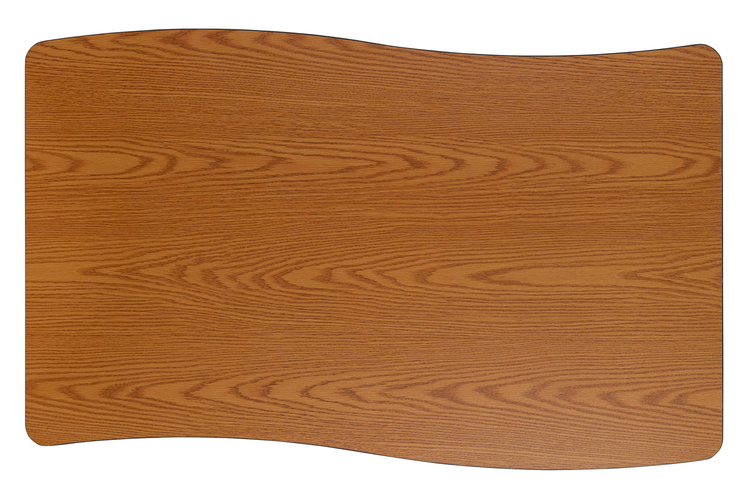 BLNK Wren Mobile Rectangular Thermal Laminate Wave Flexible Collaborative Activity Table - Oak, 28"W x 47.5"L, with Short Height Adjustable Legs
