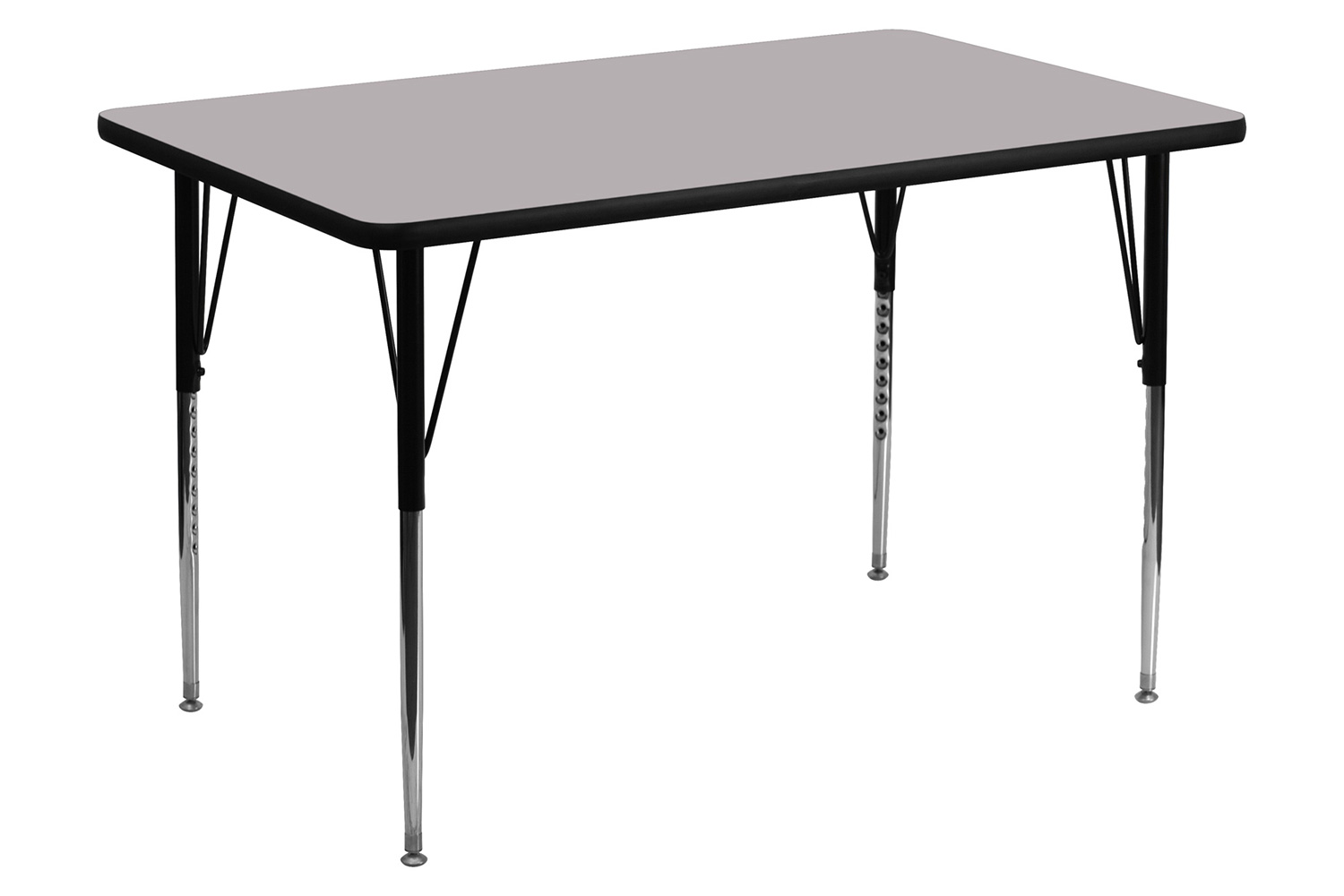 BLNK Wren Rectangular Thermal Laminate Activity Table - Gray, 30"W x 48"L, with Standard Height Adjustable Legs