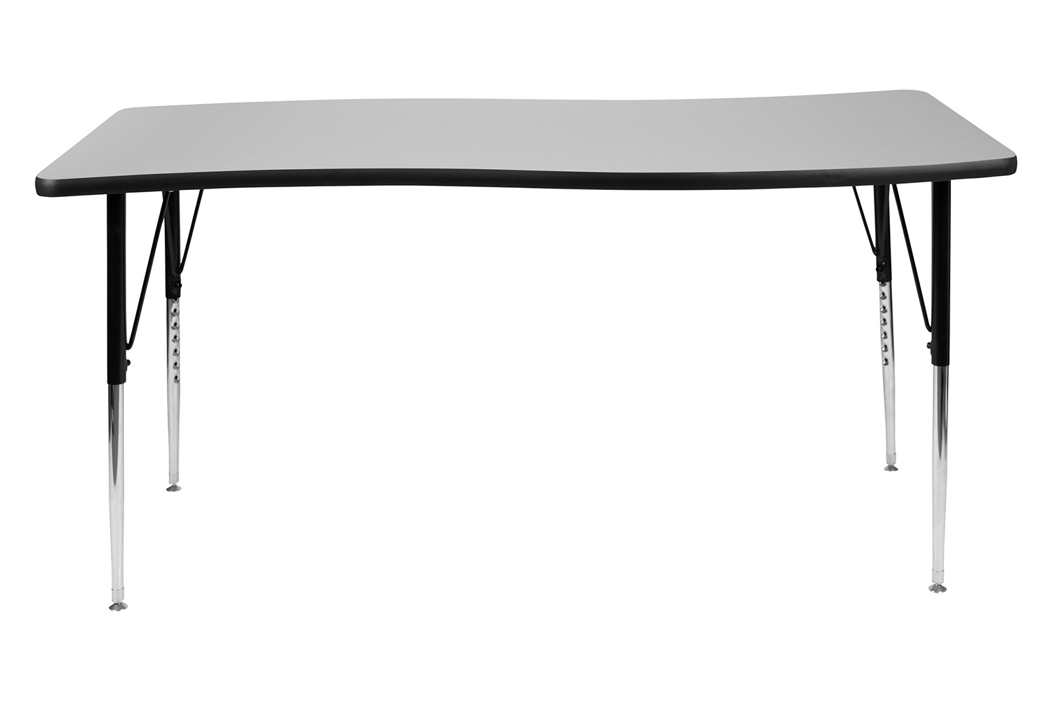 BLNK Wren Rectangular Thermal Laminate Wave Flexible Collaborative Activity Table - Gray, 26"W x 60"L, with Standard Height Adjustable Legs