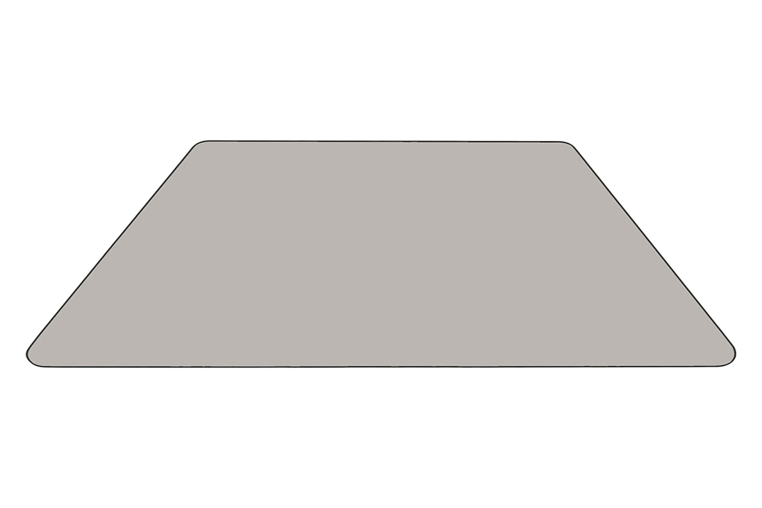 BLNK Wren Trapezoid Thermal Laminate Activity Table - Gray, with Short Height Adjustable Legs