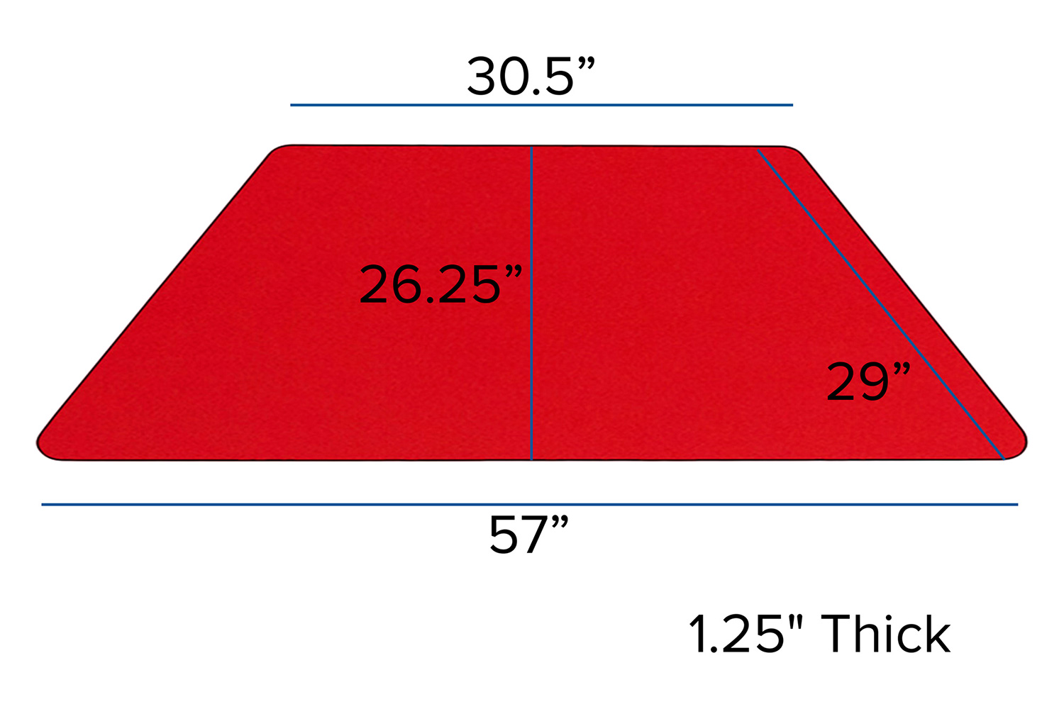 BLNK Wren Trapezoid Thermal Laminate Activity Table - Red, with Standard Height Adjustable Legs