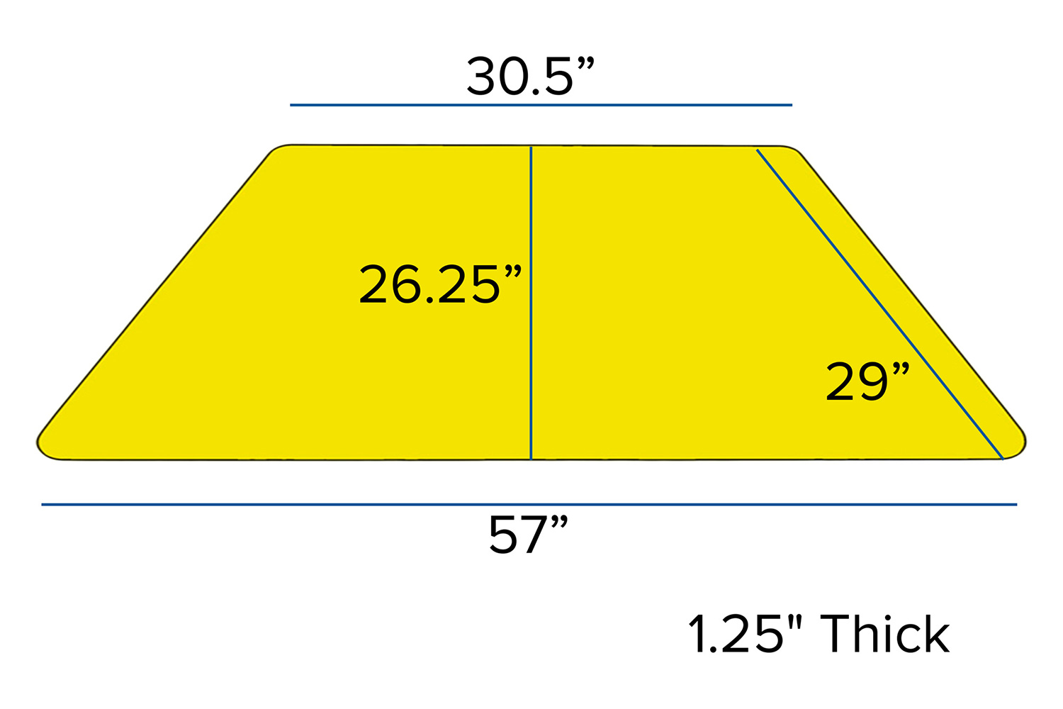 BLNK Wren Mobile Trapezoid Thermal Laminate Activity Table - Yellow, with Short Height Adjustable Legs