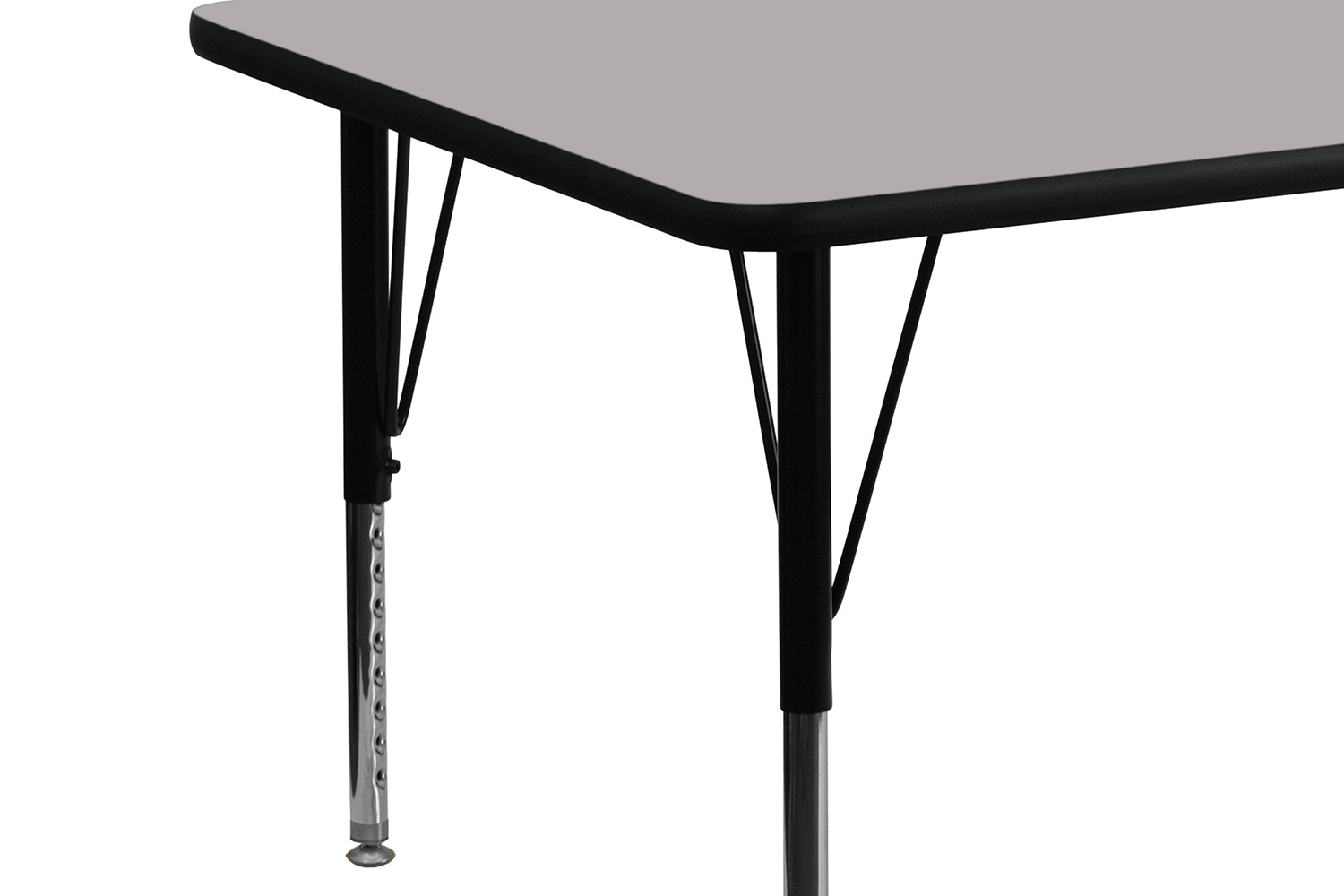 BLNK Wren Rectangular Thermal Laminate Activity Table - Gray, 30"W x 72"L, with Short Height Adjustable Legs