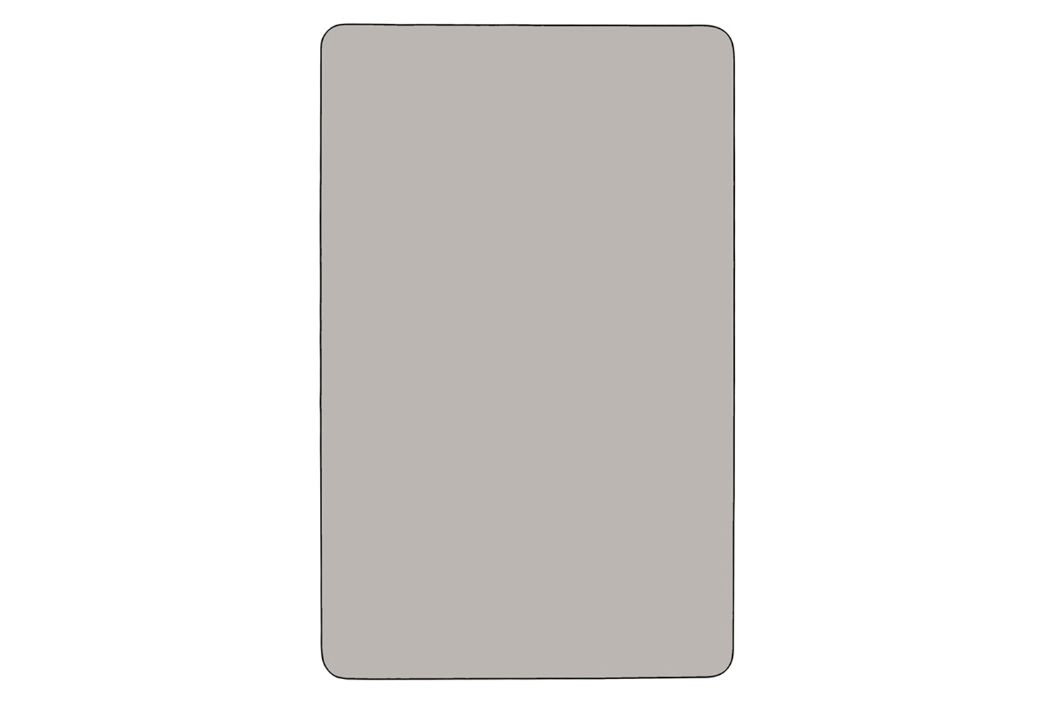 BLNK Wren Rectangular HP Laminate Activity Table - Gray, 36"W x 72"L, with Short Height Adjustable Legs