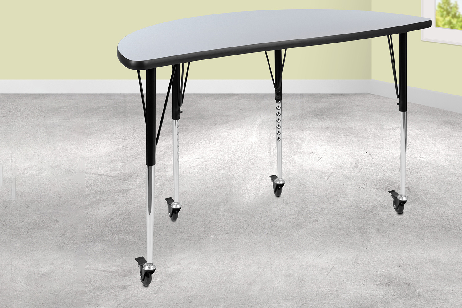 BLNK - Wren Mobile Half Circle Thermal Laminate Wave Flexible Collaborative Activity Table