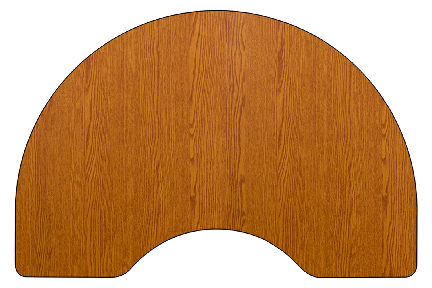 BLNK Wren Kidney Thermal Laminate Activity Table - Oak, 48"W x 72"L, with Standard Height Adjustable Legs