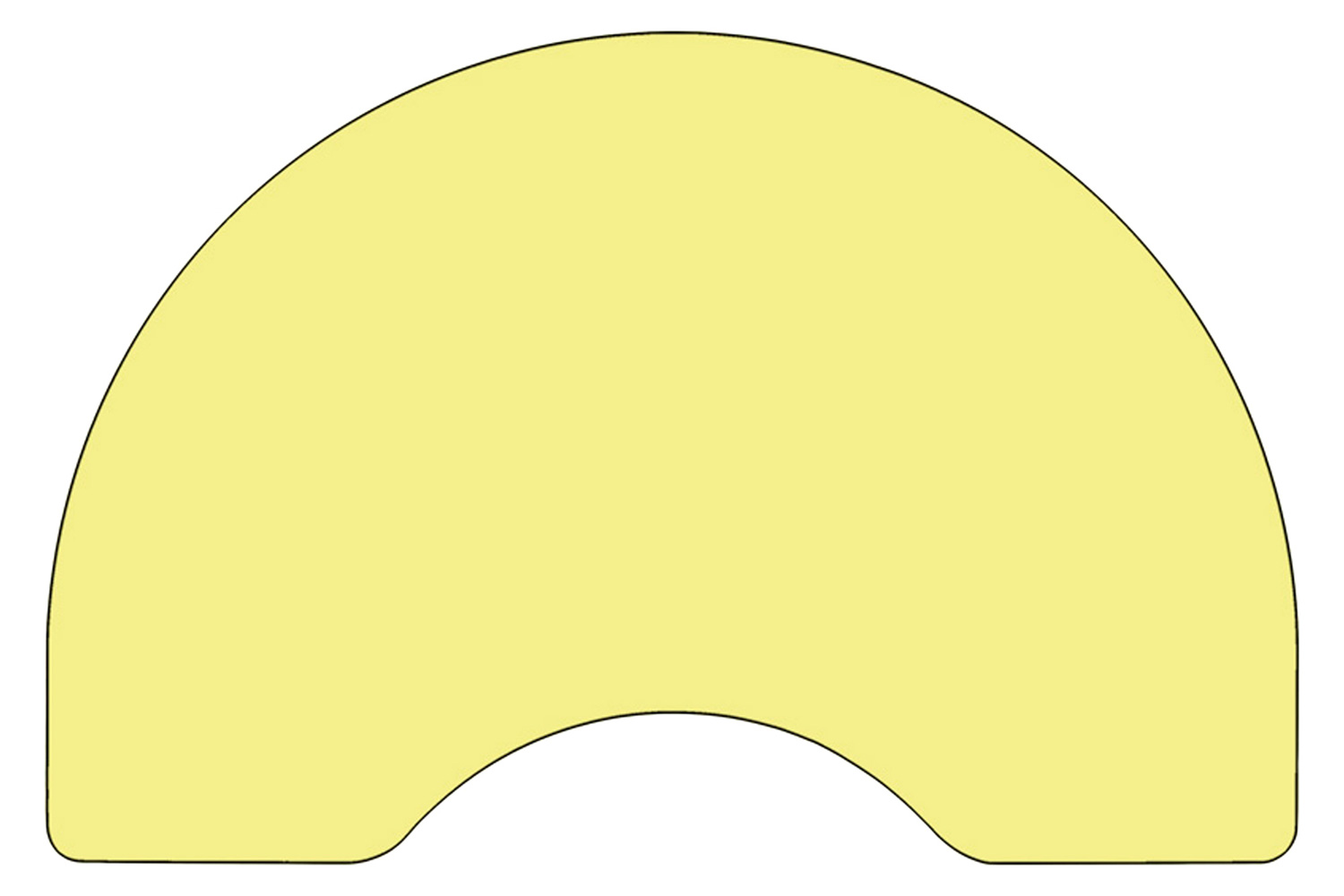 BLNK Wren Kidney Thermal Laminate Activity Table - Yellow, 48"W x 72"L, with Standard Height Adjustable Legs