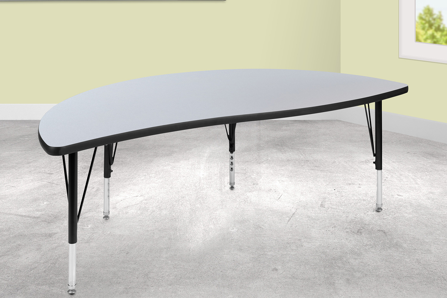 BLNK - Wren Half Circle Thermal Laminate Wave Flexible Collaborative Activity Table
