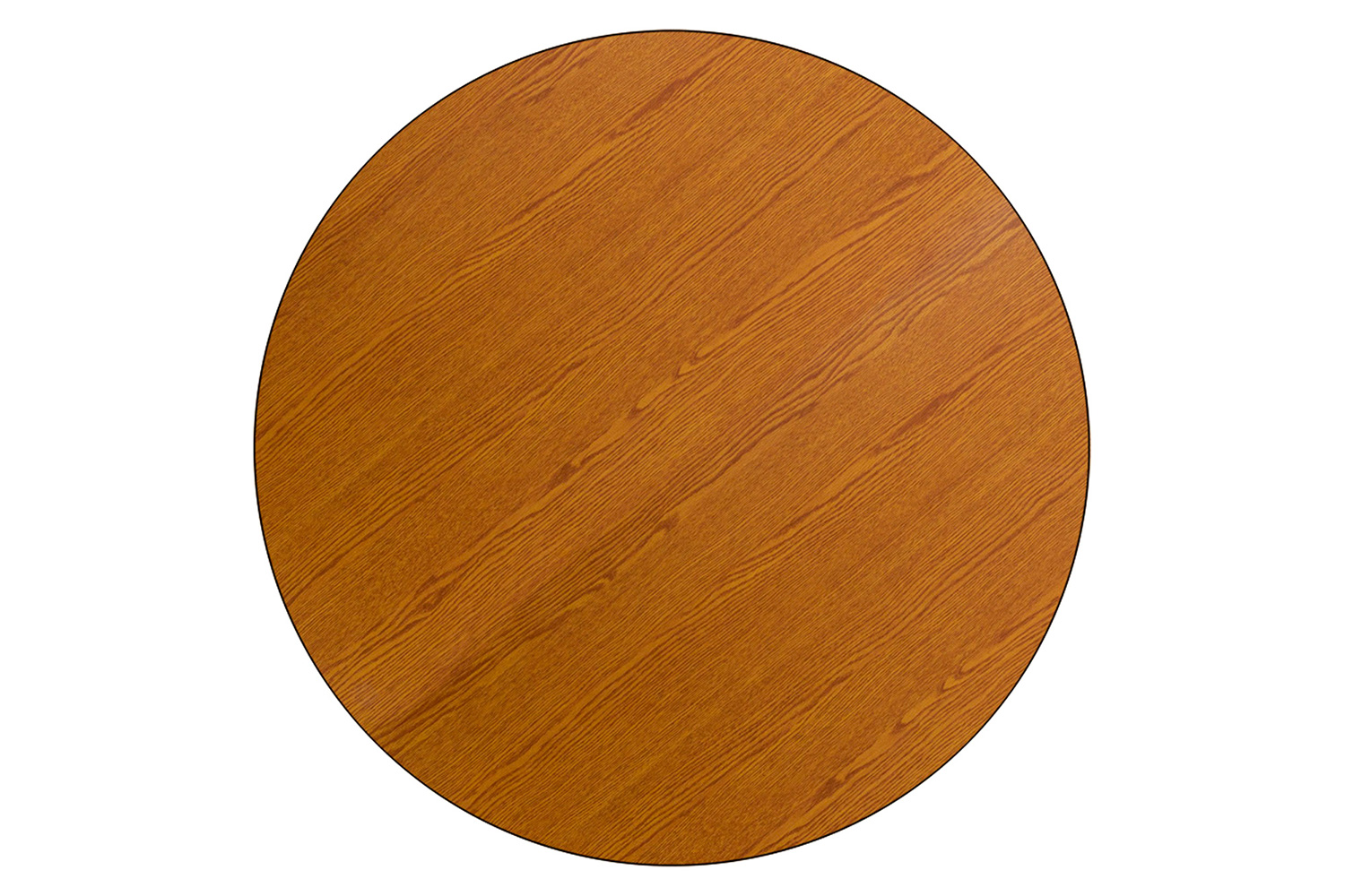 BLNK Wren Mobile Round Thermal Laminate Activity Table - Oak, 60"D, with Standard Height Adjustable Legs