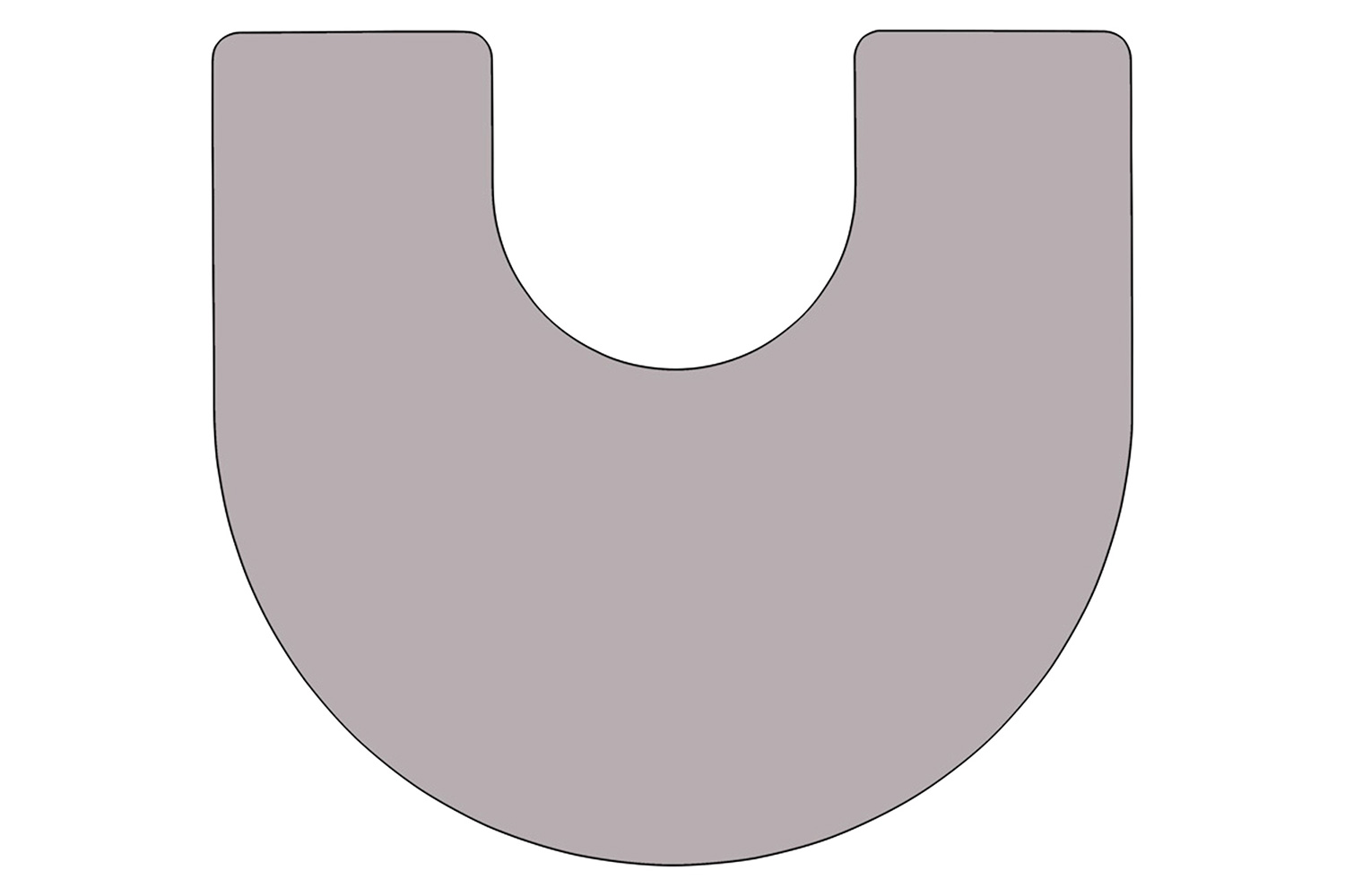 BLNK Wren Mobile Horseshoe Thermal Laminate Activity Table - Gray, with Standard Height Adjustable Legs