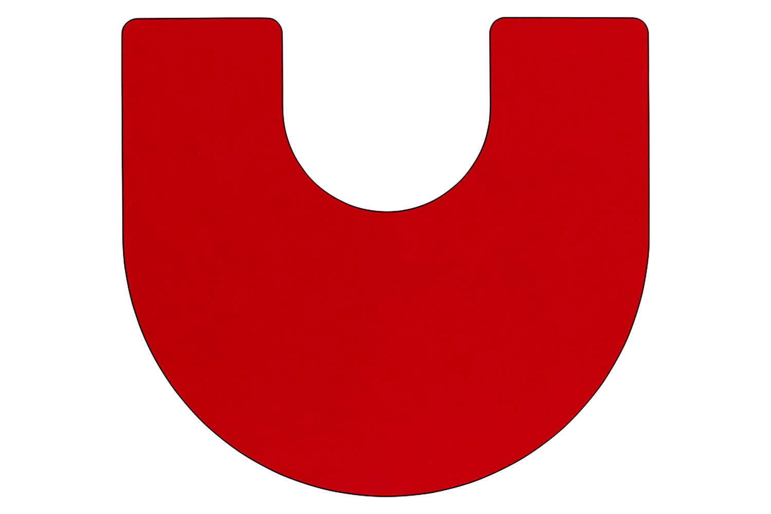 BLNK Wren Mobile Horseshoe Thermal Laminate Activity Table - Red, with Standard Height Adjustable Legs