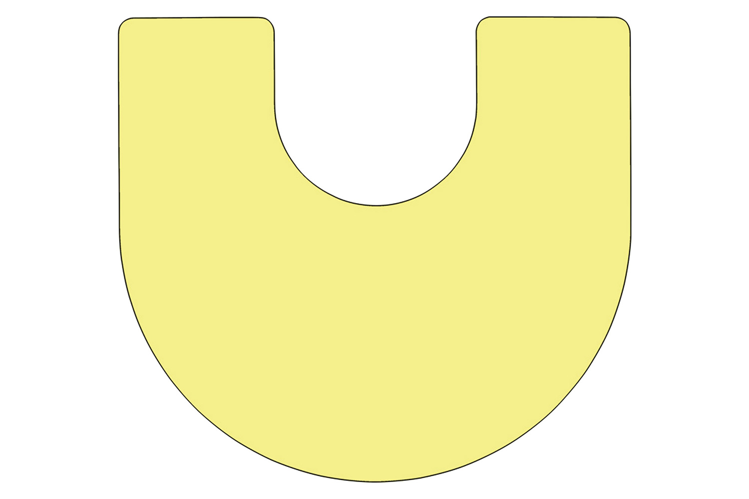 BLNK Wren Mobile Horseshoe Thermal Laminate Activity Table - Yellow, with Short Height Adjustable Legs