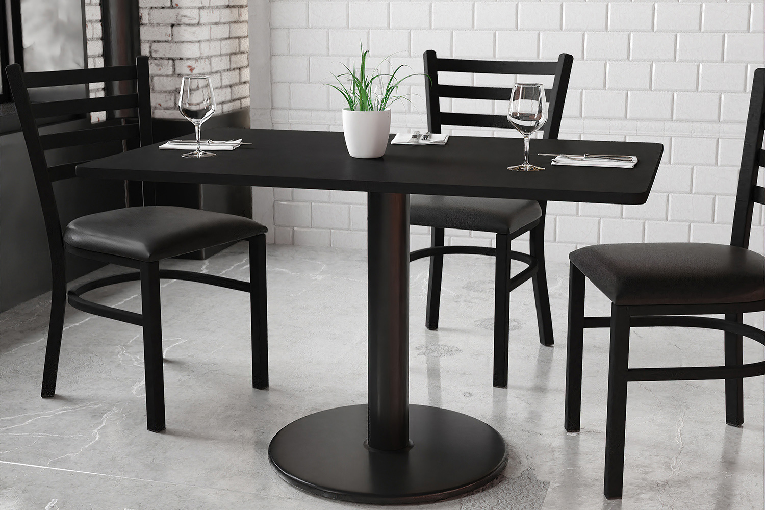 BLNK - Rectangular Table with 24'' Round Base