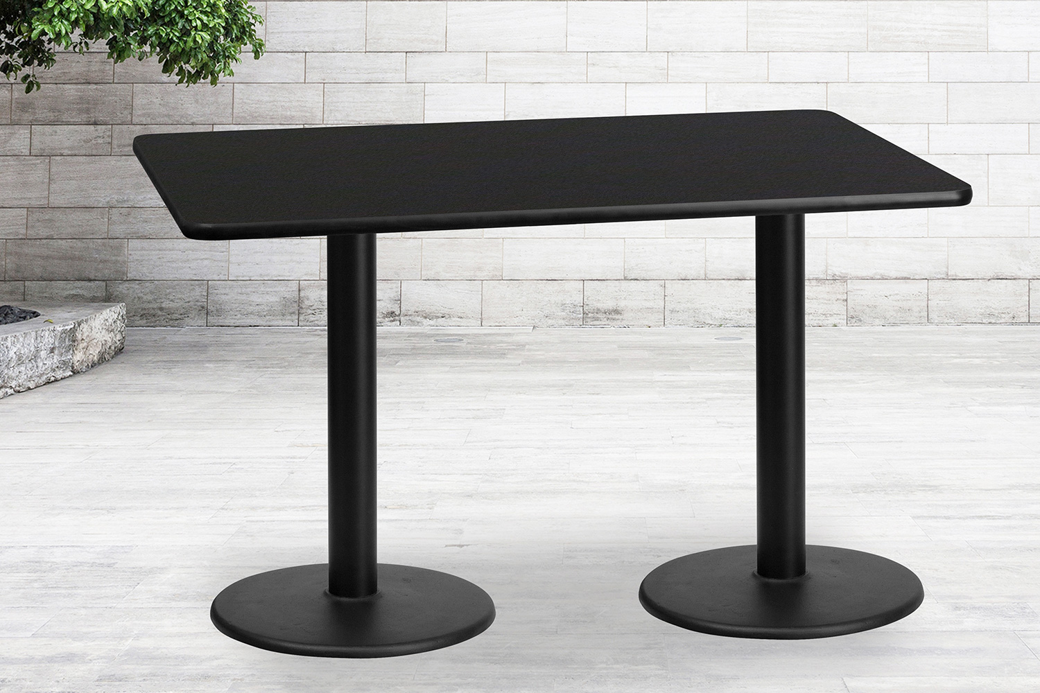 BLNK - Rectangular Table with 18'' Round Bases