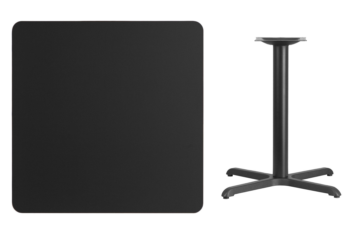 BLNK Square Table with 30'' x 30'' Base - Black, 36"W