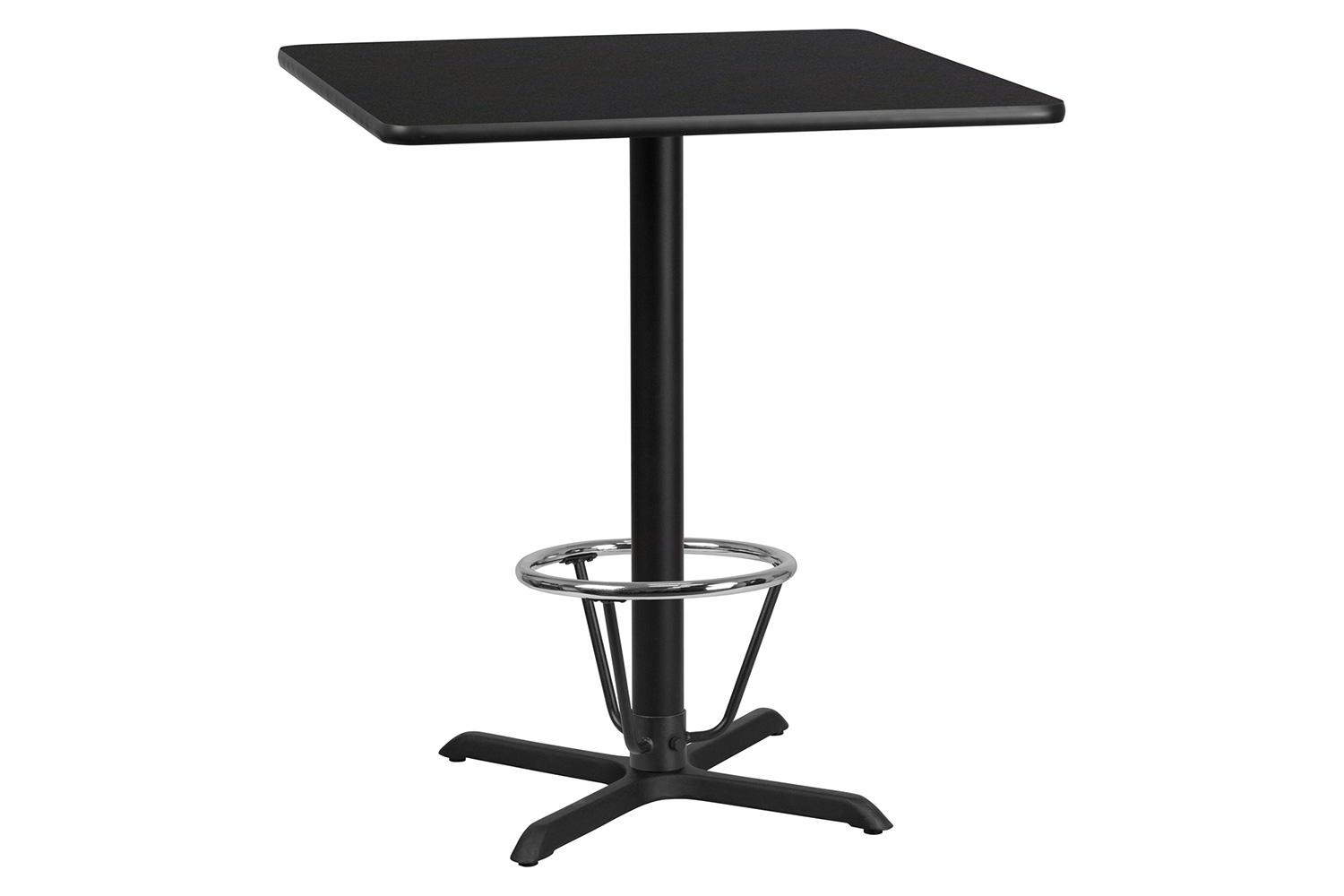 BLNK Square Bar Height Table with 30'' x 30'' Base - Black, 36"W, with Foot Ring