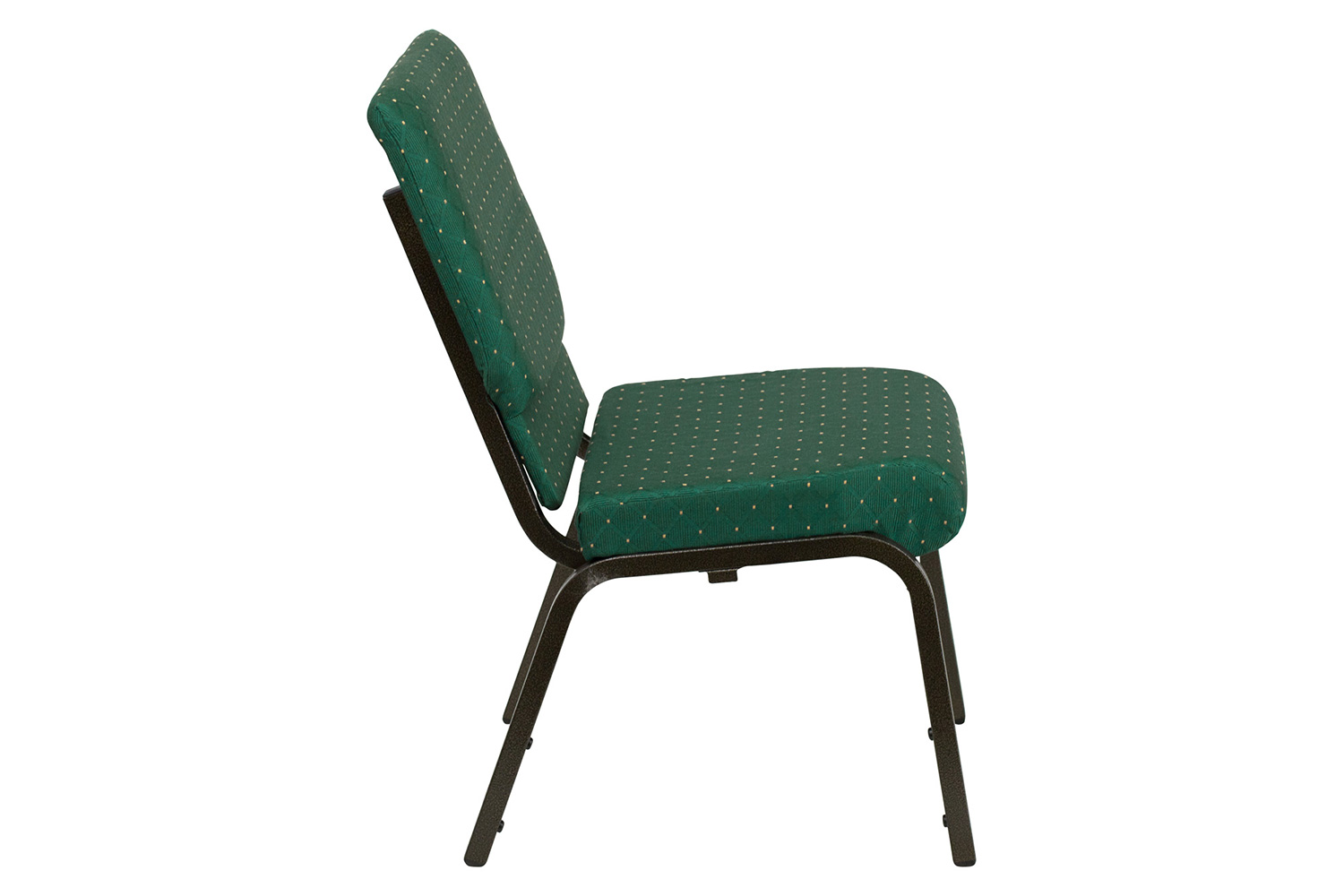 BLNK HERCULES Series Fabric Stacking Church Chair with Gold Vein Frame - Green Patterned