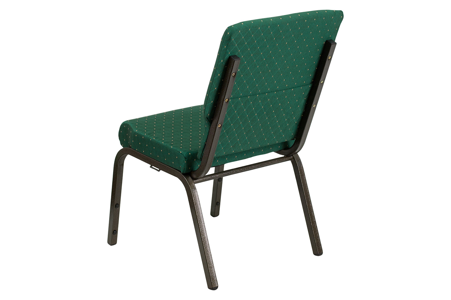 BLNK HERCULES Series Fabric Stacking Church Chair with Gold Vein Frame - Green Patterned