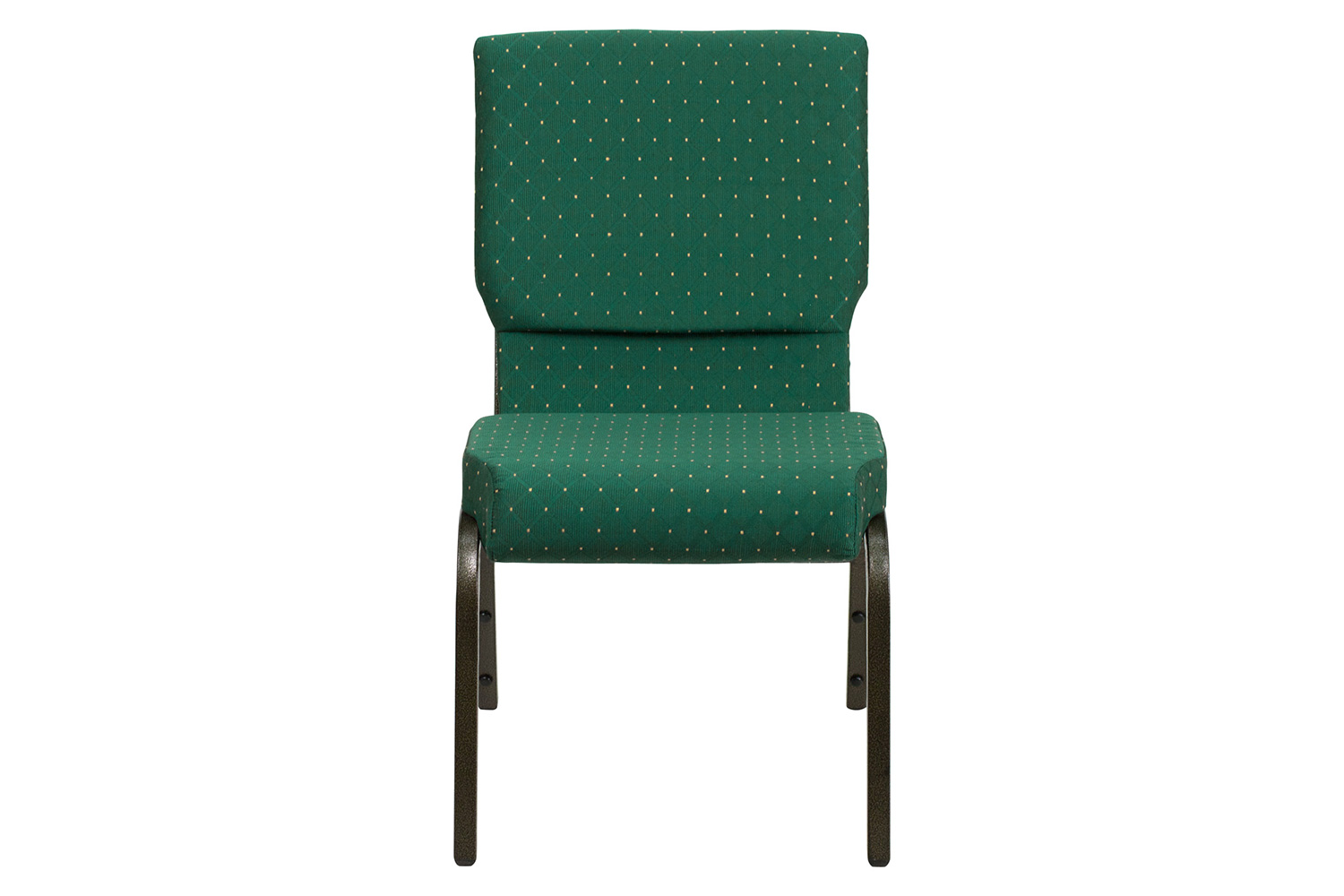 BLNK HERCULES Series Fabric Stacking Church Chair with Gold Vein Frame - Green Patterned