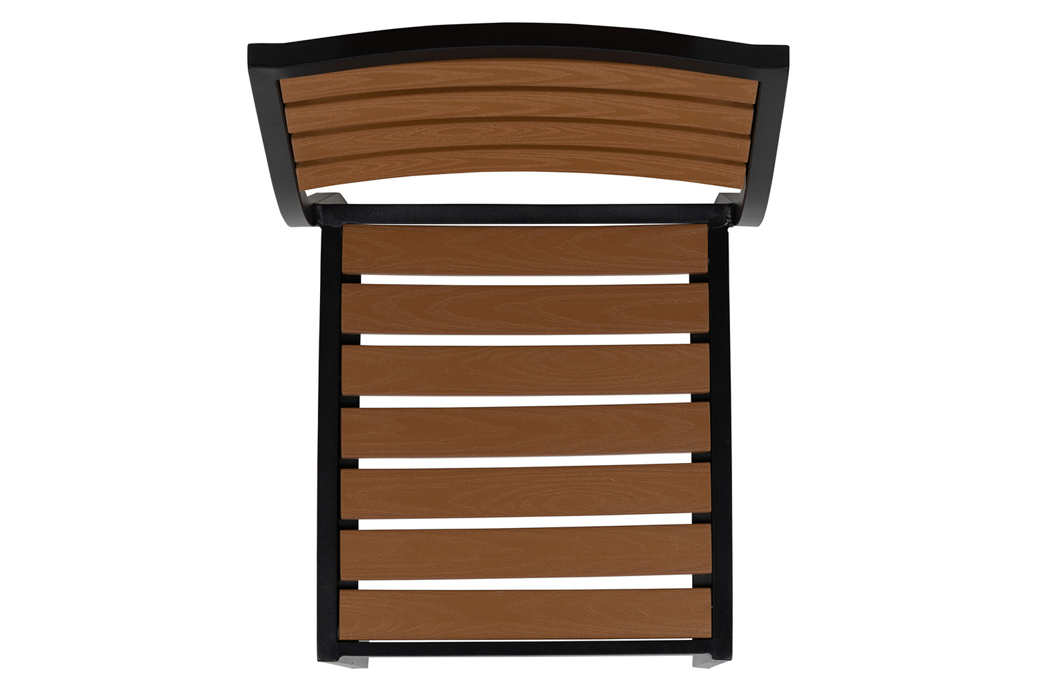 BLNK All-Weather Deck or Patio Set with 4 Stacking Faux Teak Chairs, 30" x 48" Faux Teak Table, Umbrella and Base - Teal