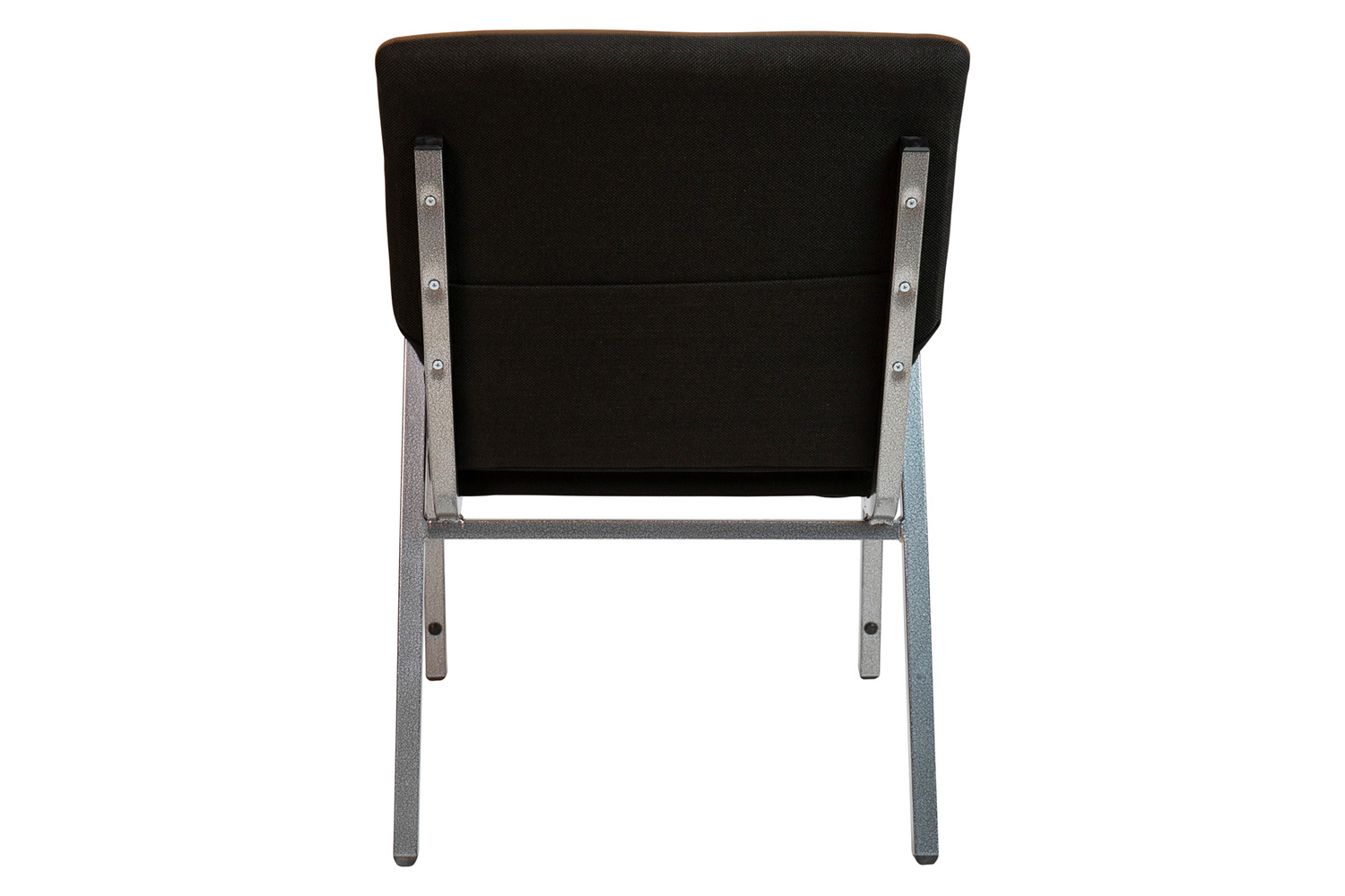 BLNK HERCULES Series Fabric Stacking Wood Accent Arm Church Chair with Silver Vein Frame - Black