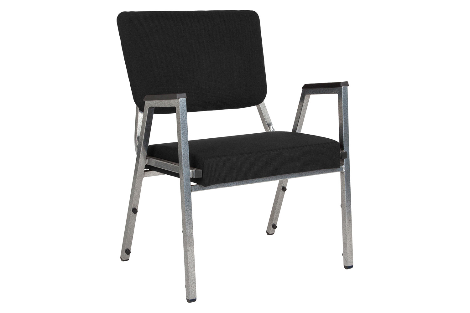 BLNK HERCULES Series Fabric Antimicrobial Bariatric Medical Reception Arm Chair with 3/4 Panel Back - Black