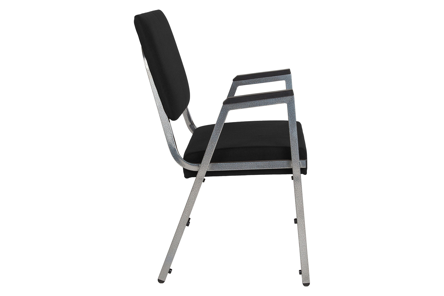 BLNK HERCULES Series Fabric Antimicrobial Bariatric Medical Reception Arm Chair with 3/4 Panel Back - Black