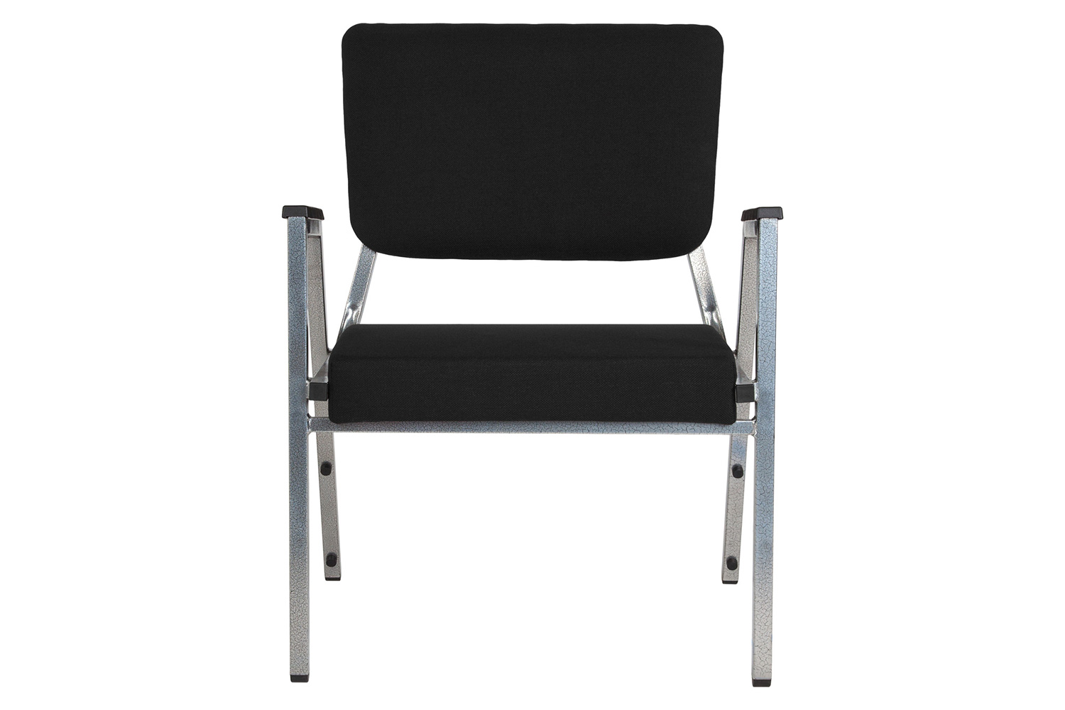BLNK HERCULES Series Fabric Antimicrobial Bariatric Medical Reception Arm Chair with 3/4 Panel Back - Black