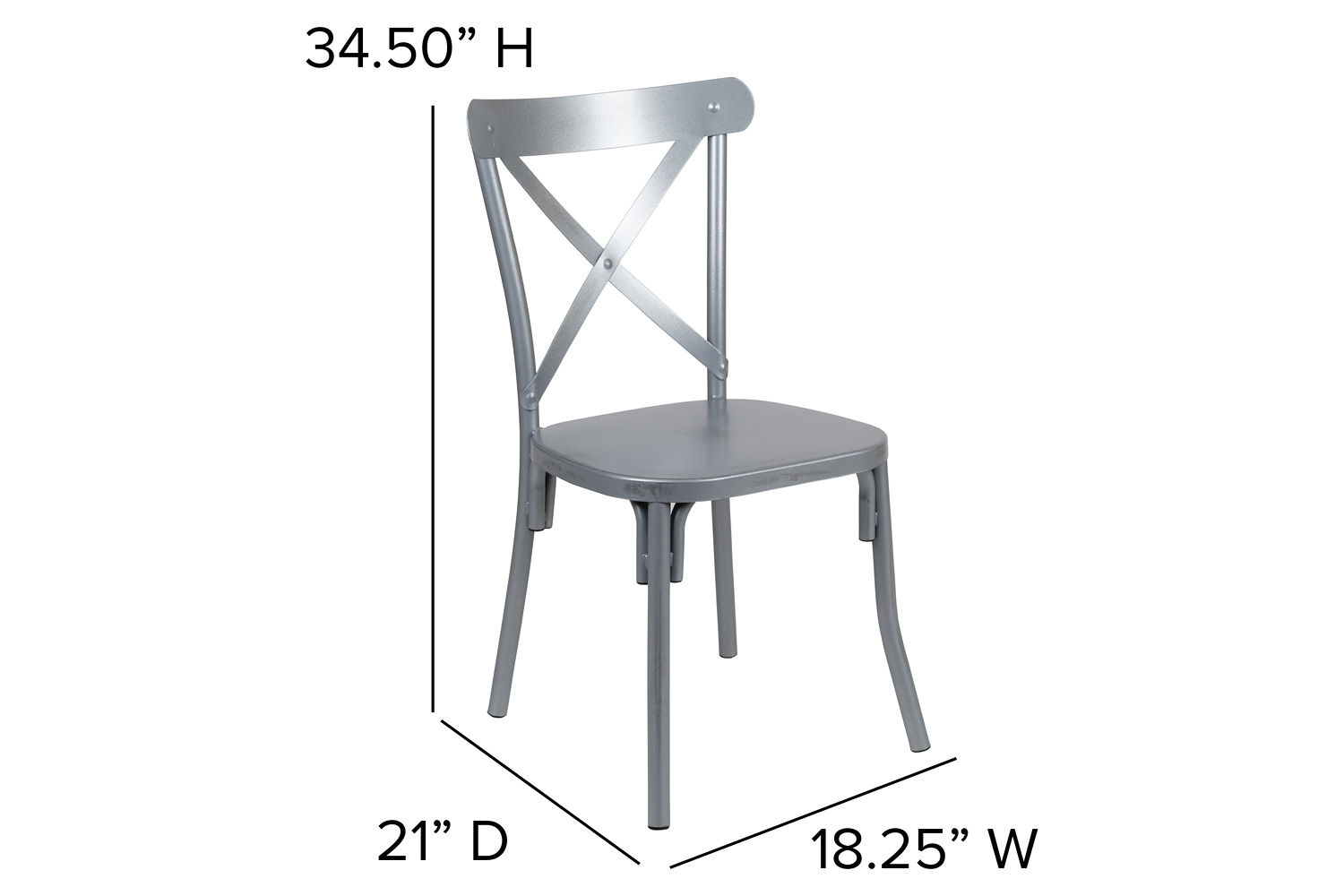BLNK - Metal Cross Back Dining Chair