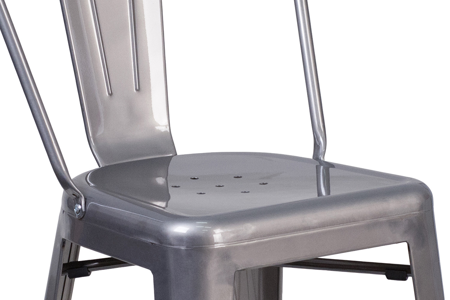 BLNK - Lincoln Clear Coated Indoor Counter Height Stool with Back