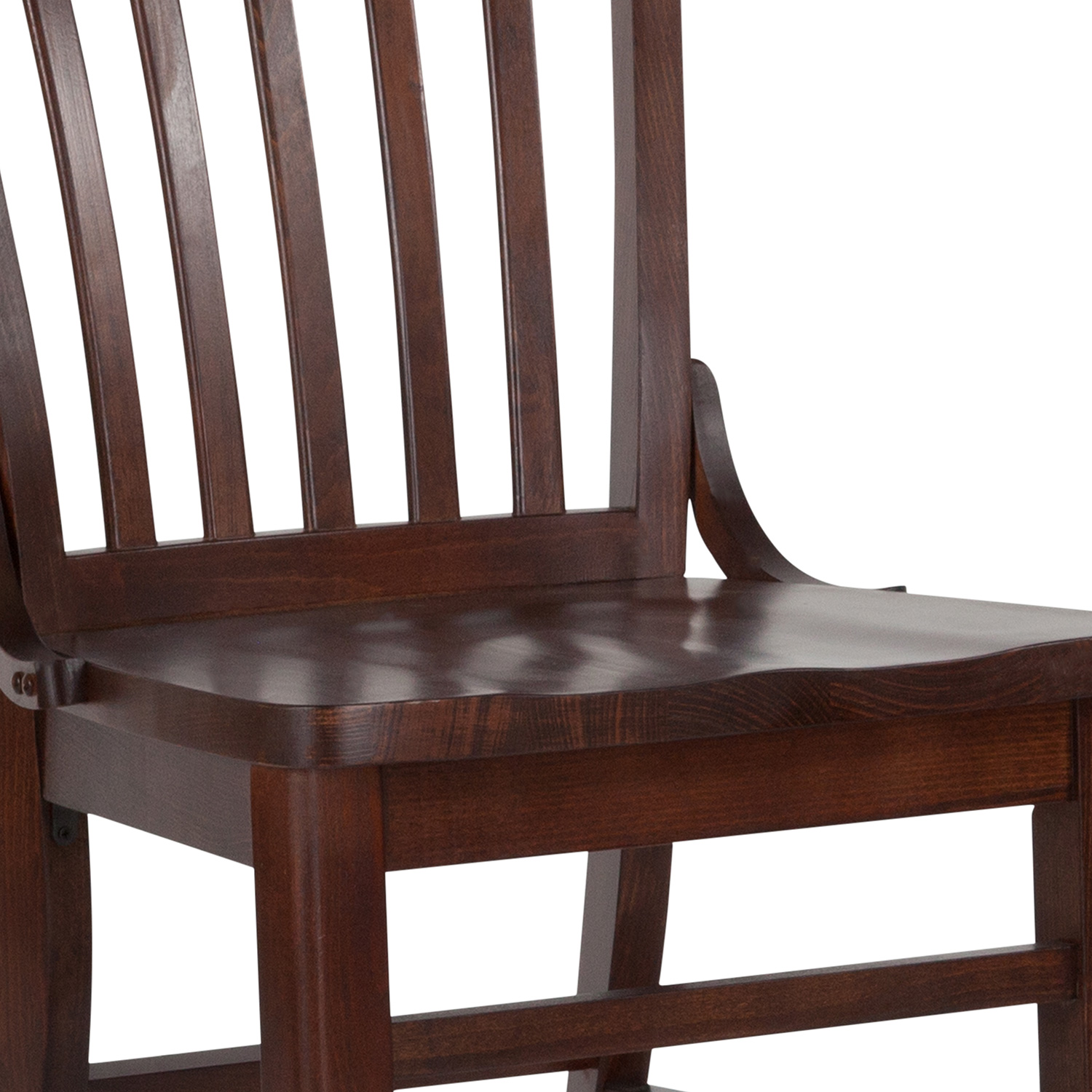 BLNK HERCULES Series Wood School House Back Restaurant Chair - Walnut
