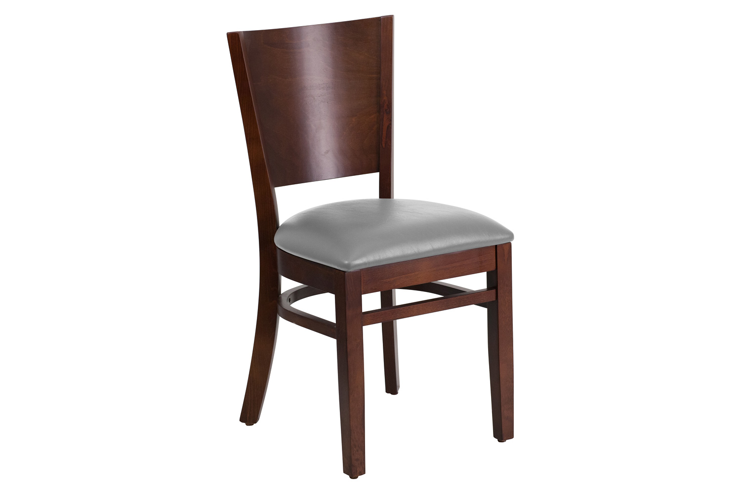 BLNK - Lacey Series Wood Solid Back Restaurant Chair with Custom Upholstered Seat