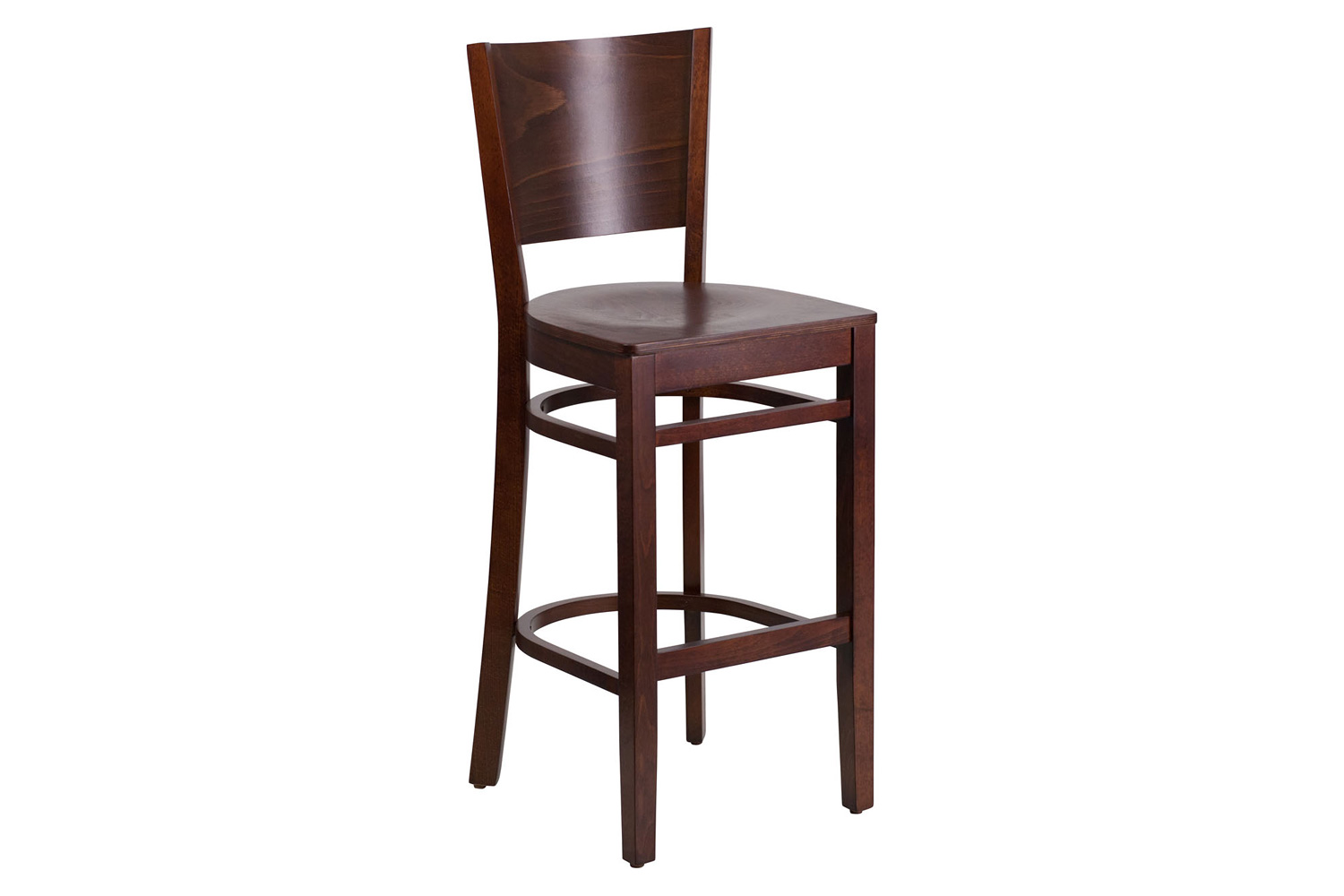 BLNK - Lacey Series Wood Solid Back Restaurant Bar Stool