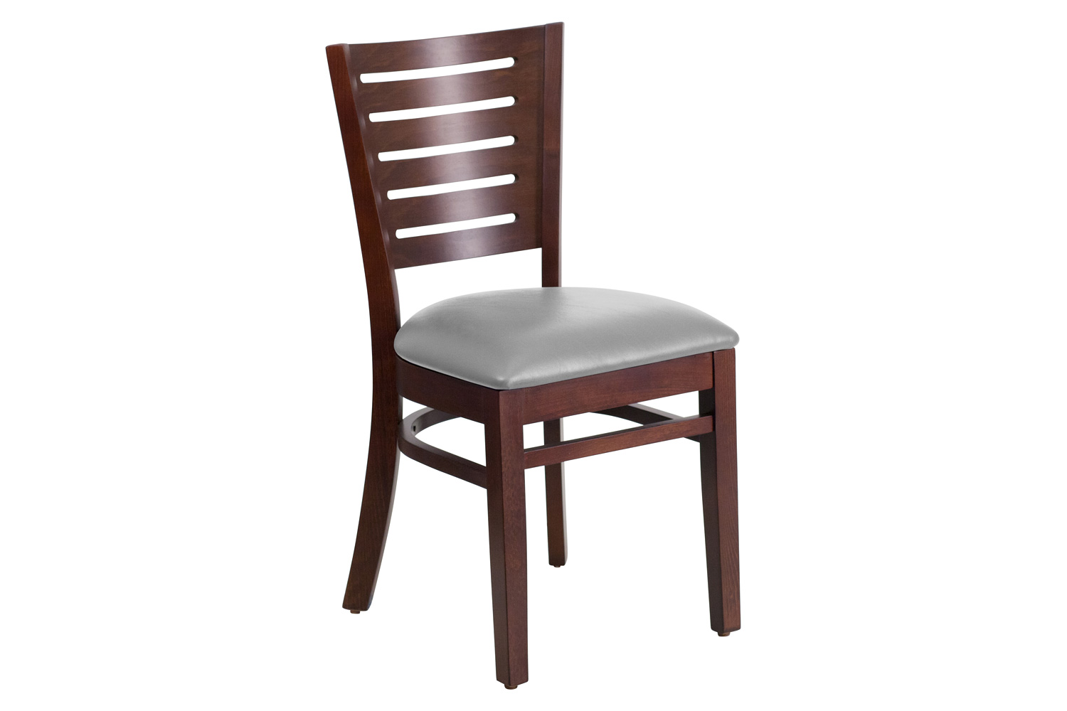 BLNK - Darby Series Wood Slat Back Restaurant Chair with Custom Upholstered Seat