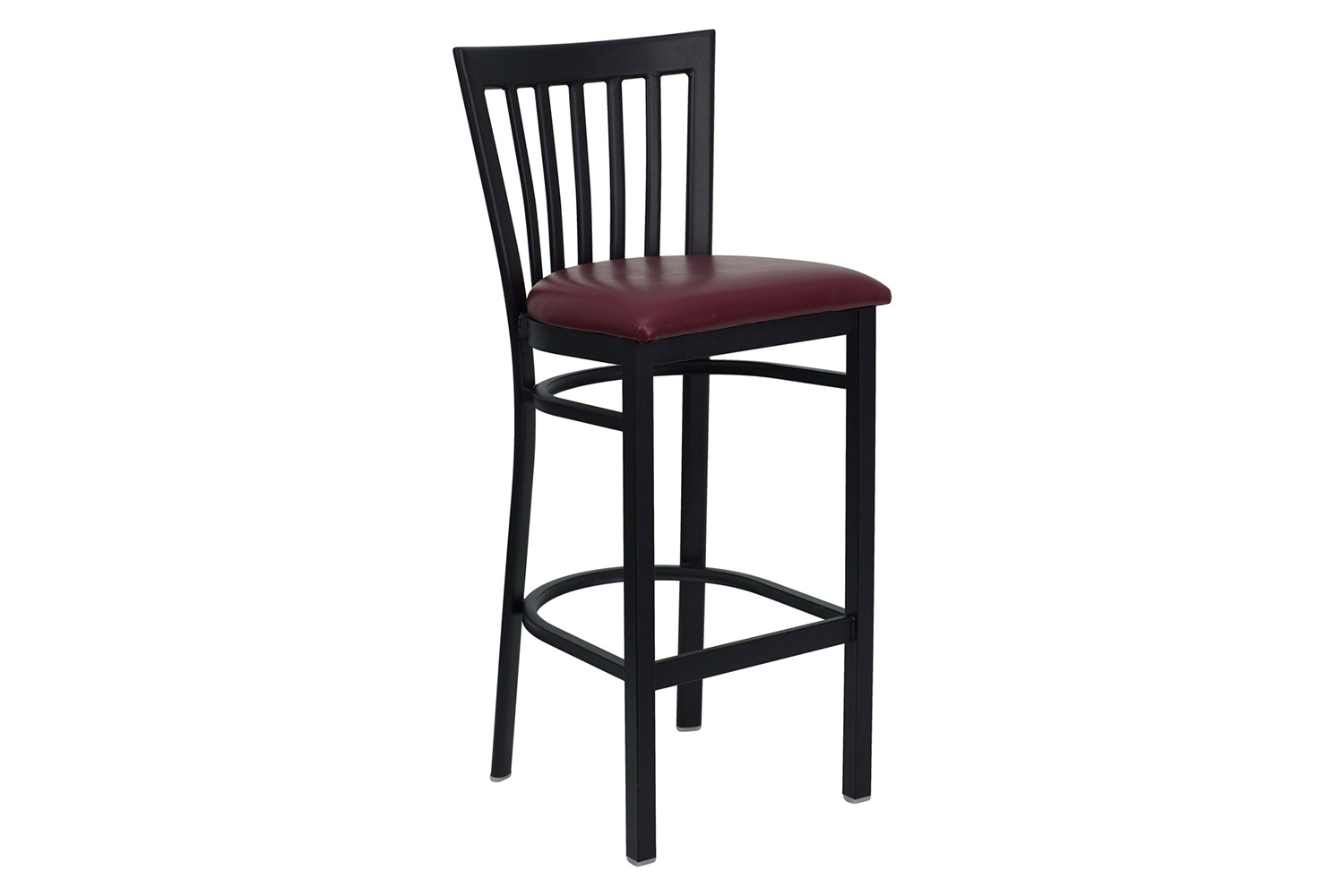 BLNK - HERCULES Series Black Metal School House Back Restaurant Bar Stool with Vinyl Seat