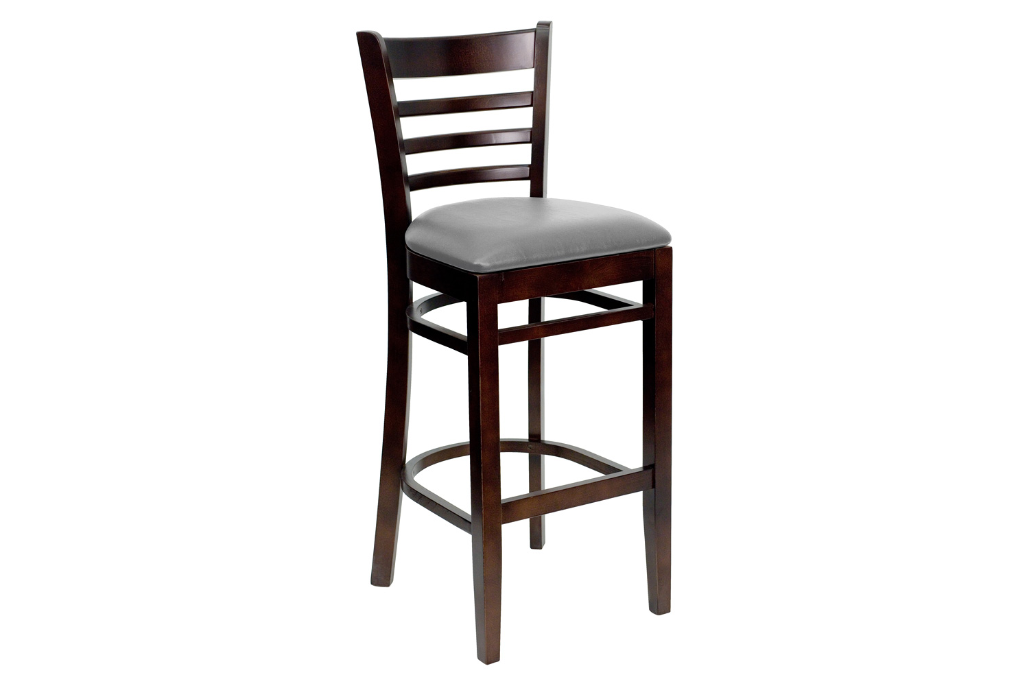 BLNK - HERCULES Series Wood Ladder Back Restaurant Bar Stool with Custom Upholstered Seat
