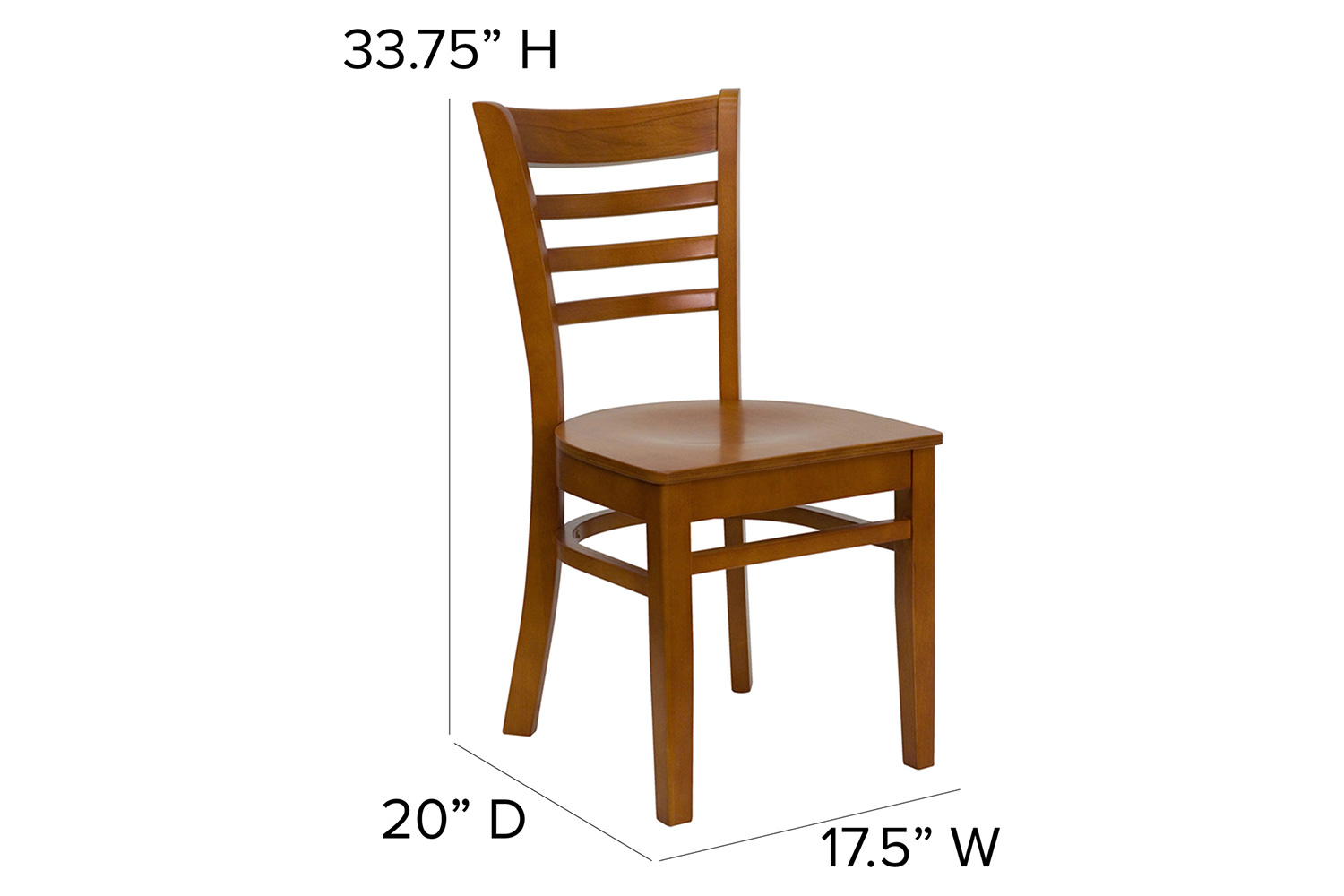 BLNK HERCULES Series Wood Ladder Back Restaurant Chair - Cherry