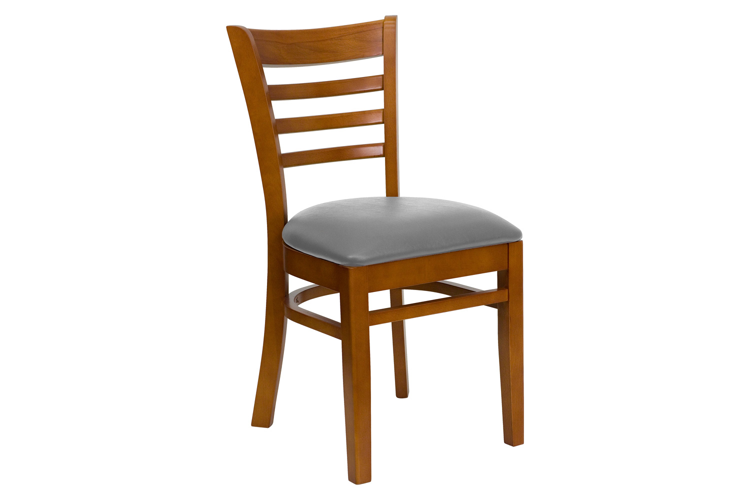BLNK - HERCULES Series Wood Ladder Back Restaurant Chair with Custom Upholstered Seat