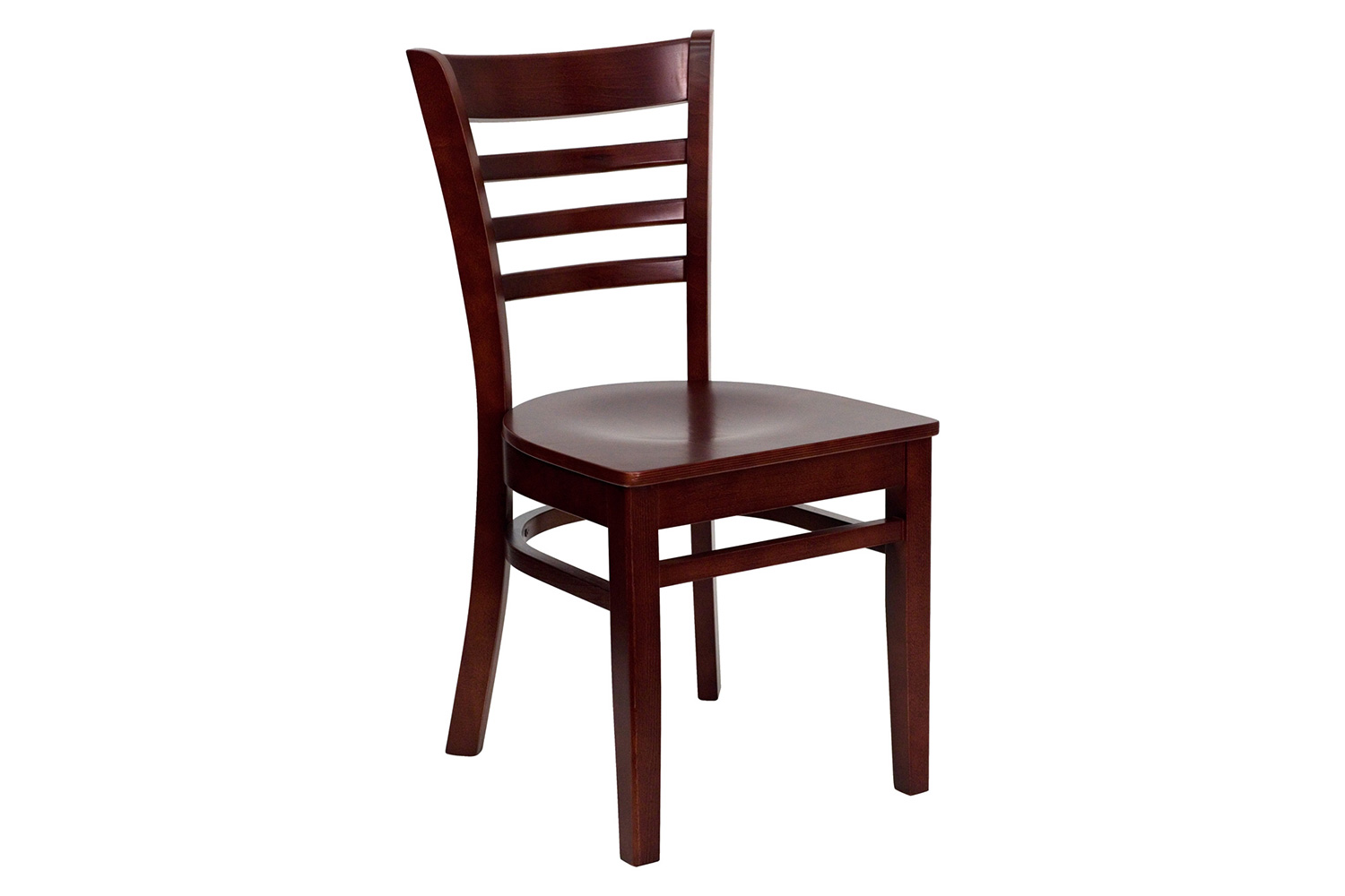 BLNK HERCULES Series Wood Ladder Back Restaurant Chair - Mahogany