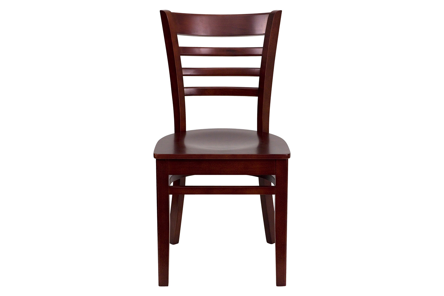 BLNK HERCULES Series Wood Ladder Back Restaurant Chair - Mahogany