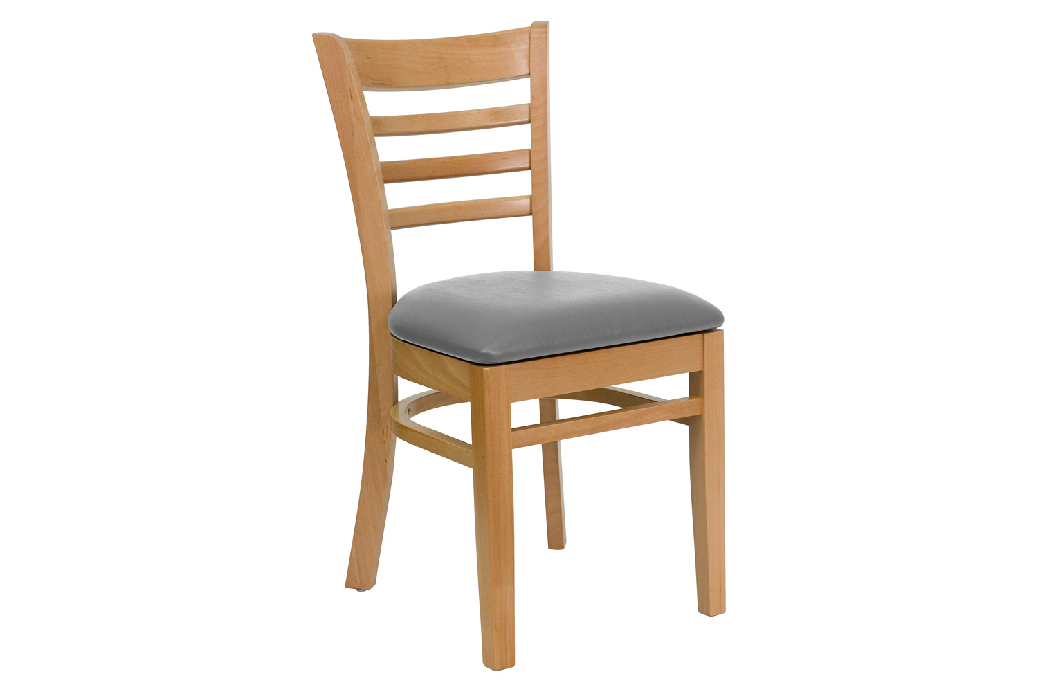 BLNK - HERCULES Series Wood Ladder Back Restaurant Chair with Custom Upholstered Seat