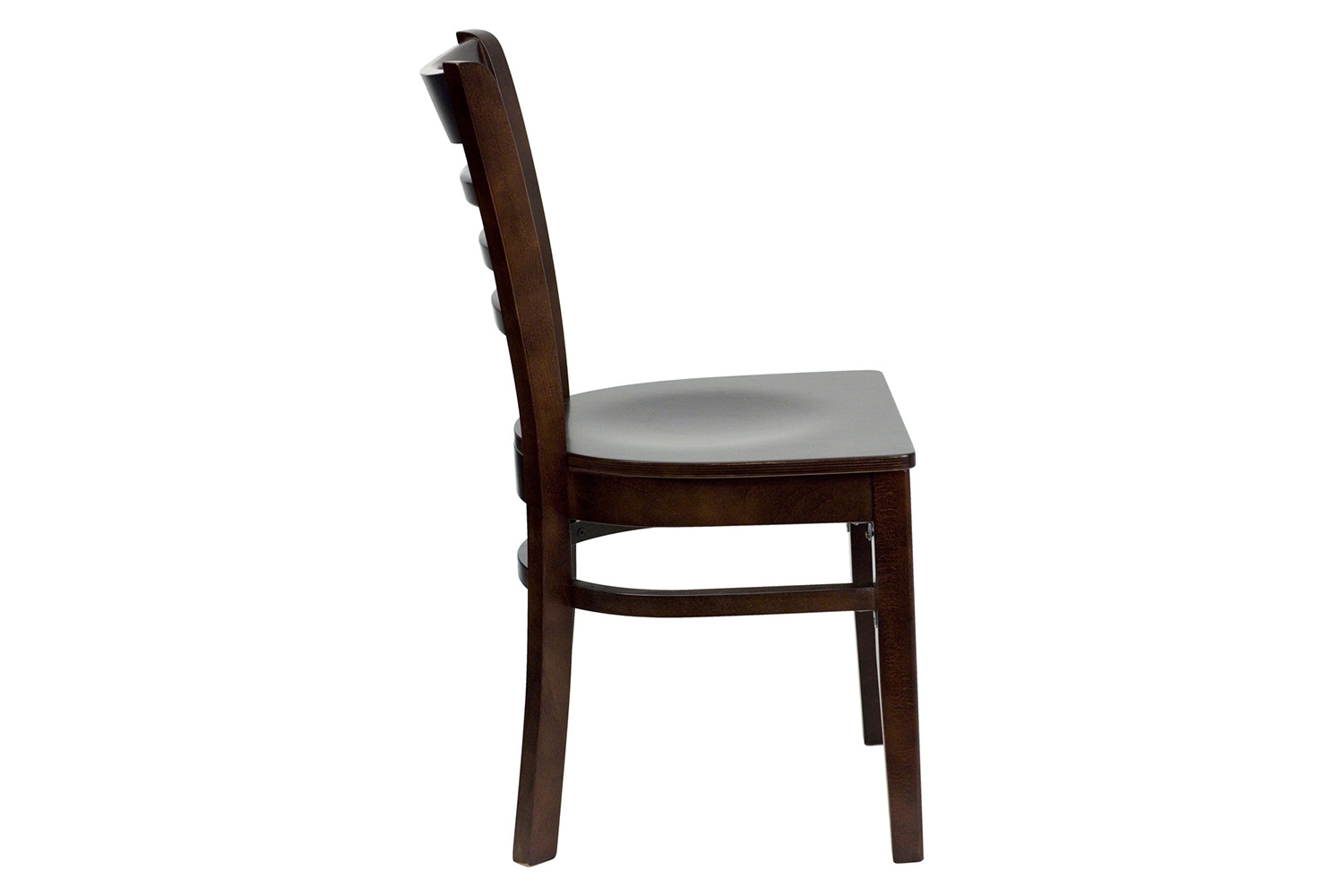 BLNK HERCULES Series Wood Ladder Back Restaurant Chair - Walnut
