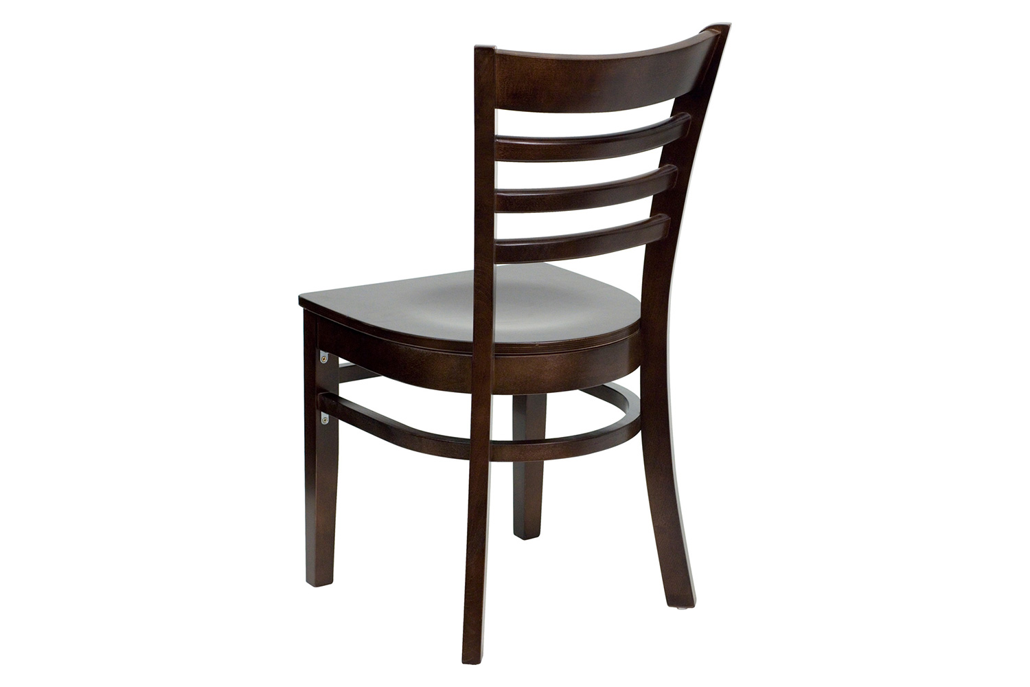 BLNK HERCULES Series Wood Ladder Back Restaurant Chair - Walnut