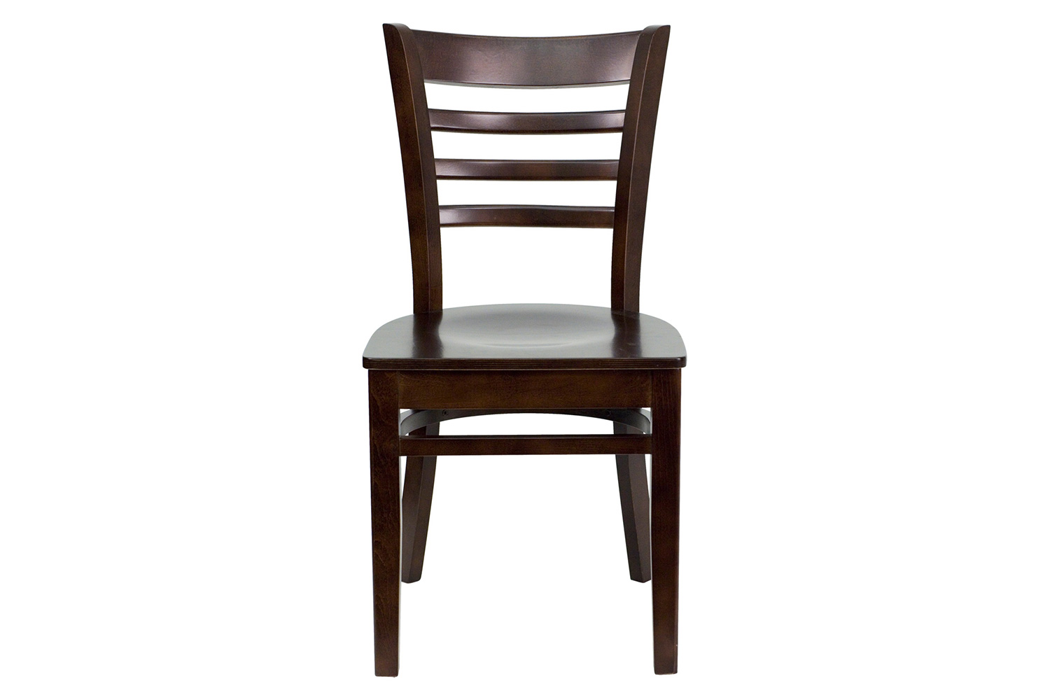 BLNK HERCULES Series Wood Ladder Back Restaurant Chair - Walnut