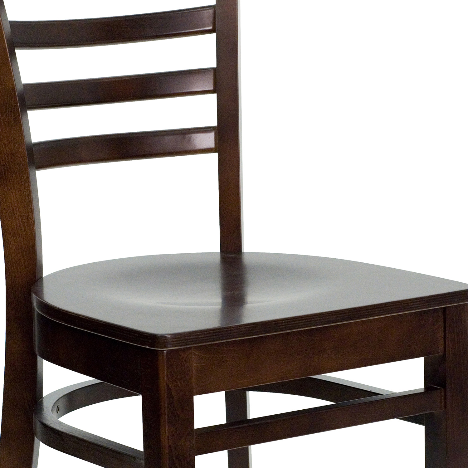 BLNK HERCULES Series Wood Ladder Back Restaurant Chair - Walnut